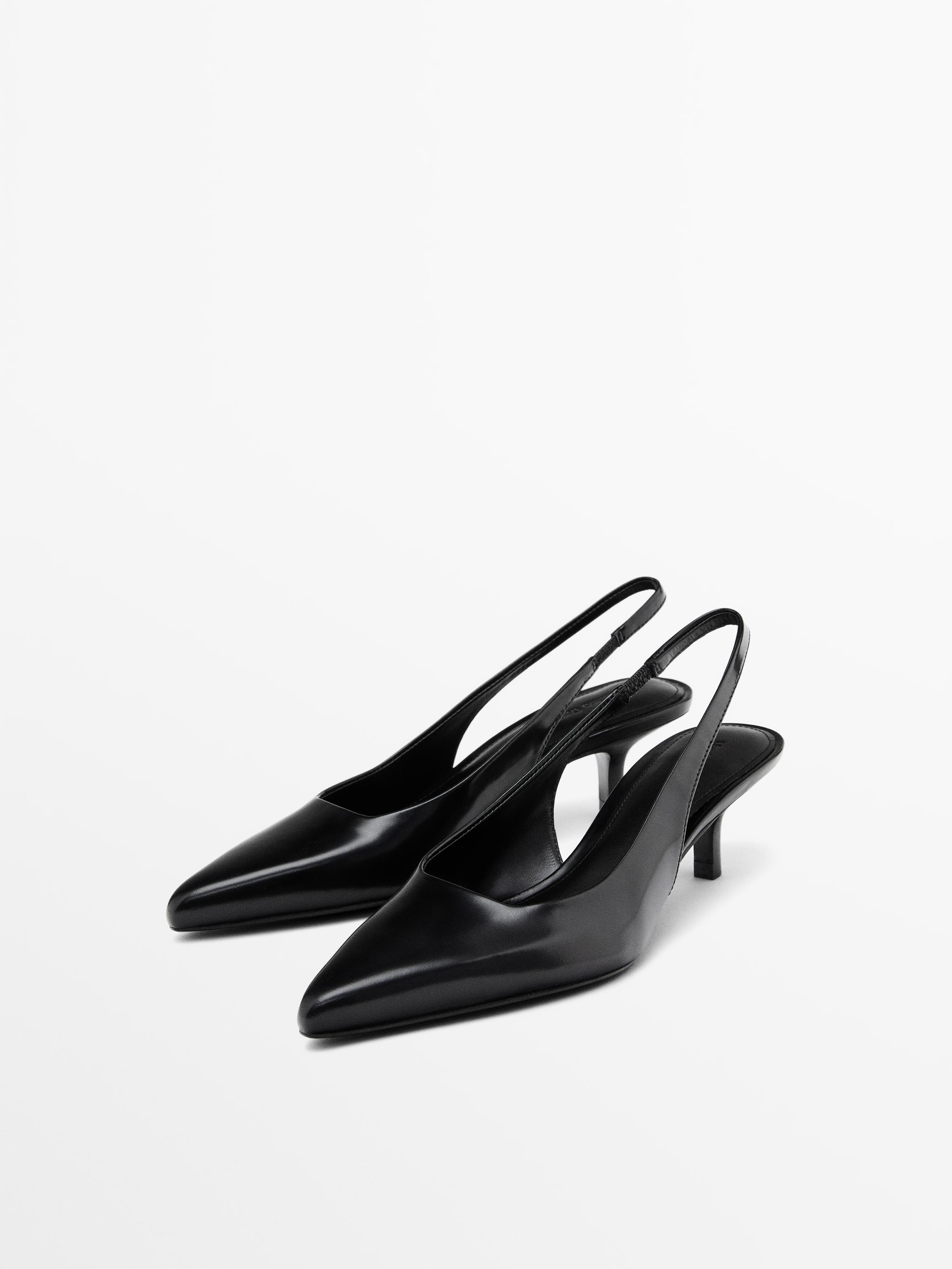 Leather high-heel mules