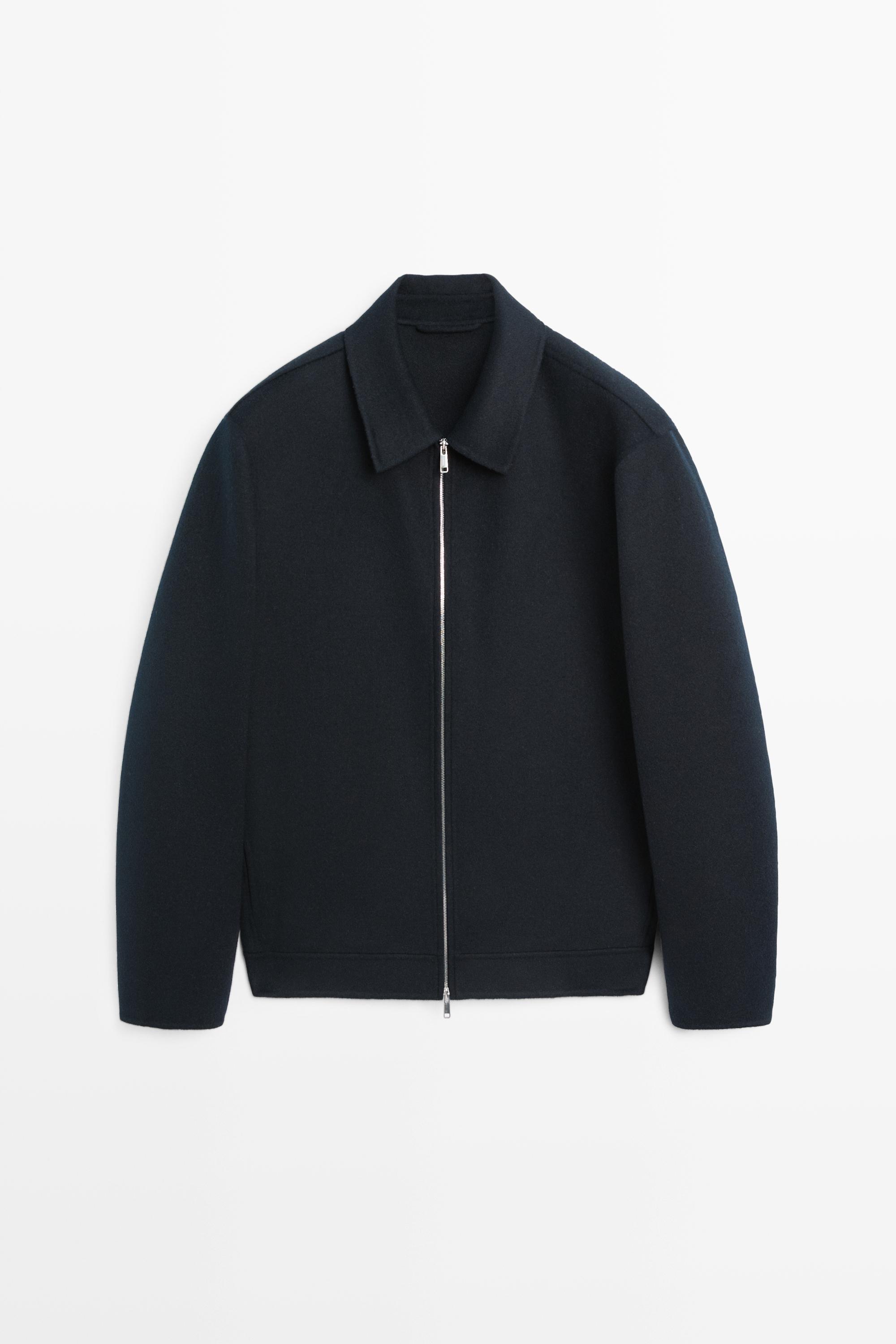 Wool blend double fabric jacket — DEEP BLUE