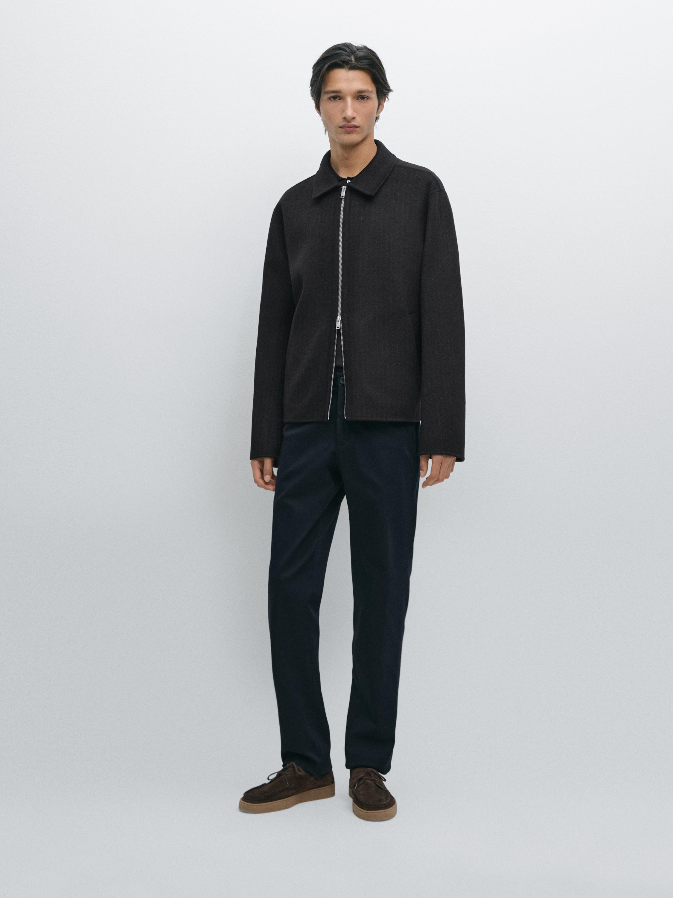 Slim fit broek met structuur