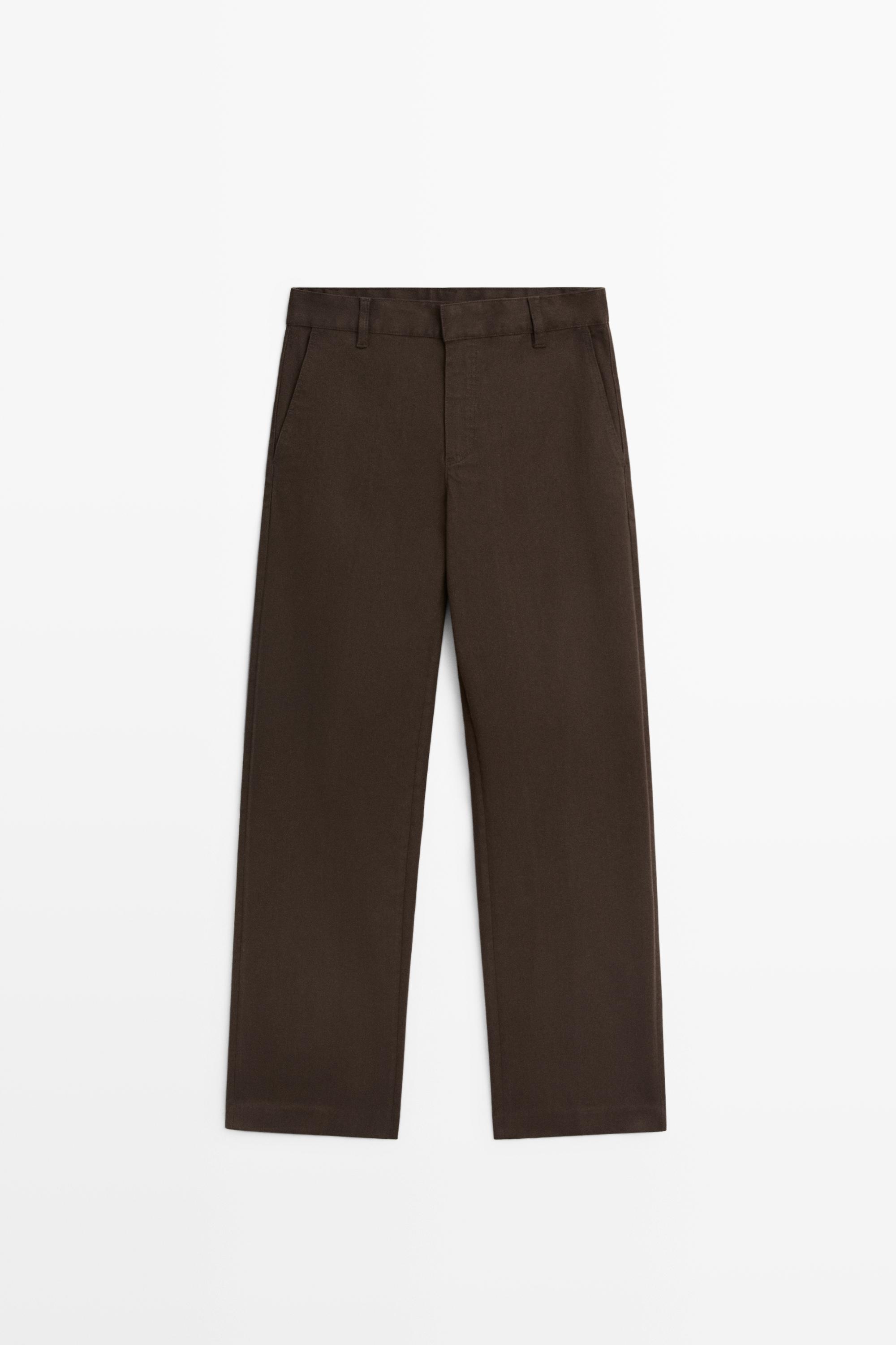 Stretch cotton blend pants