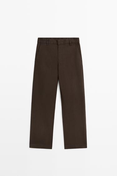 Stretch cotton blend pants — Chocolate 2