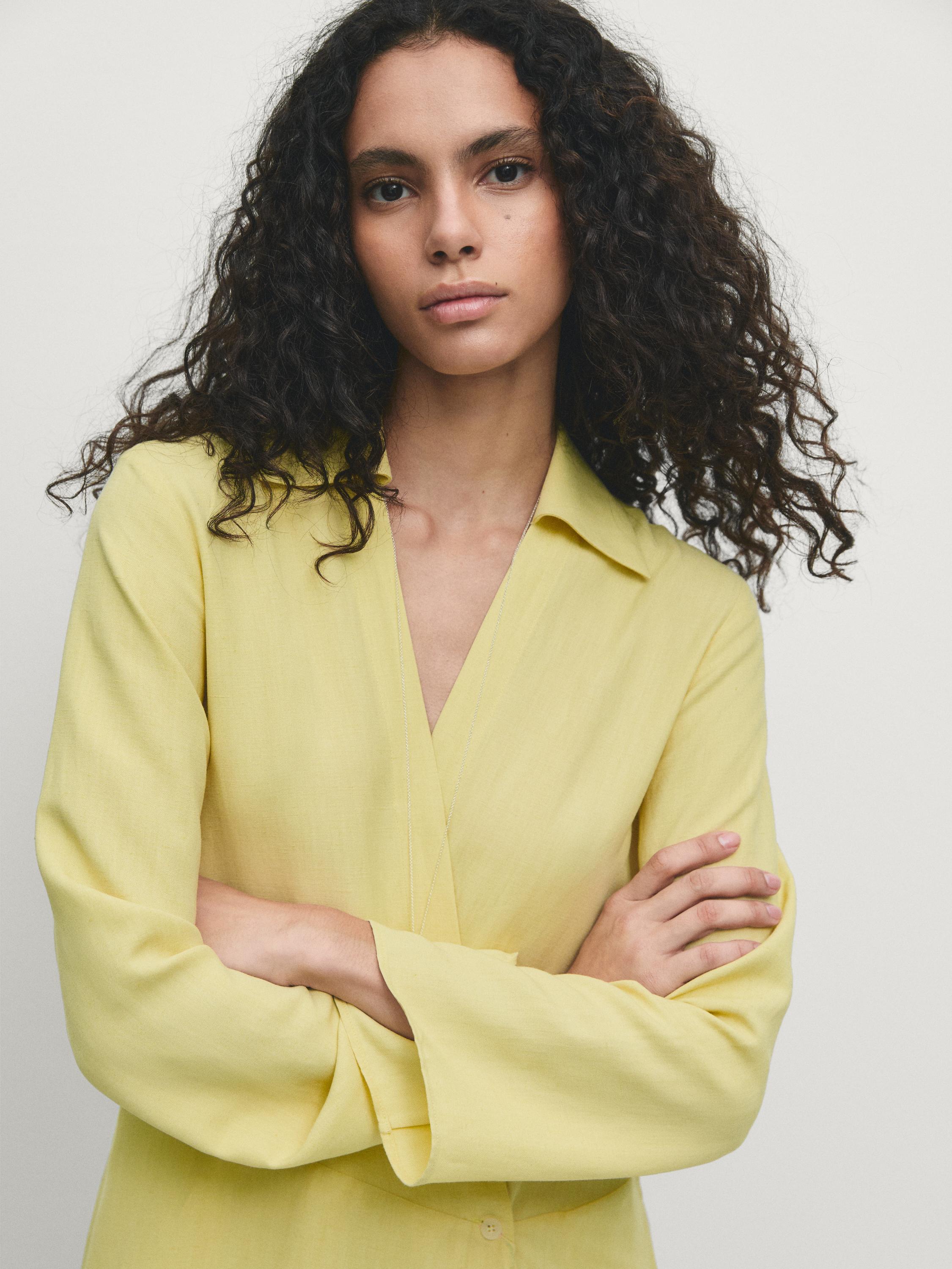 Robe chemise à volants