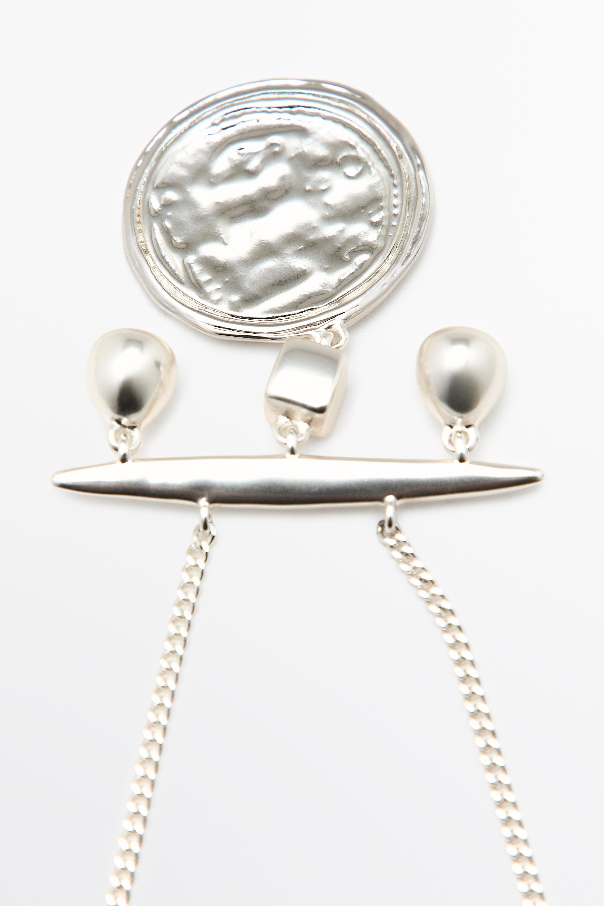 Long coin necklace — SILVER
