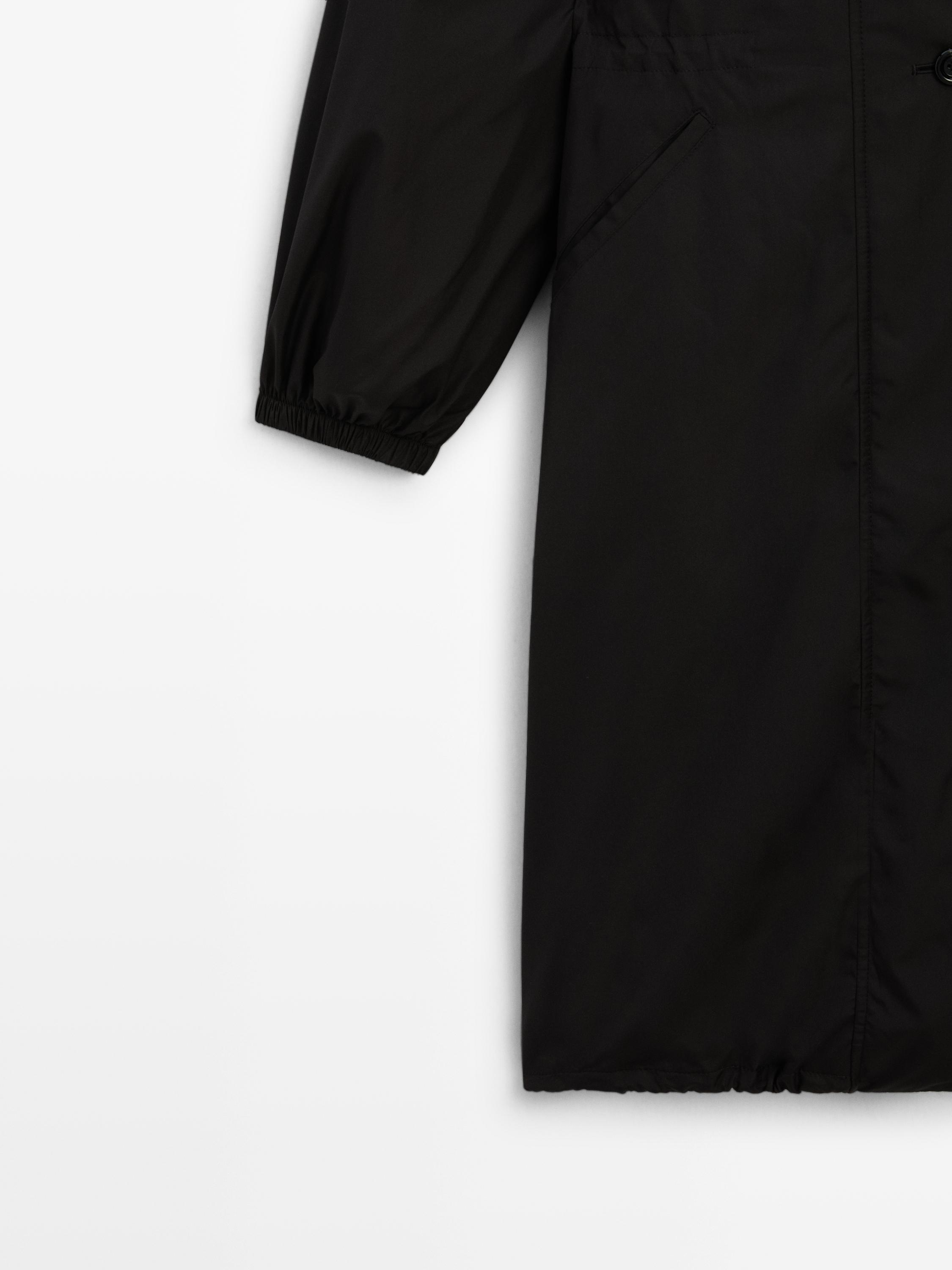 Water-repellent parka with detachable inner gilet — BLACK