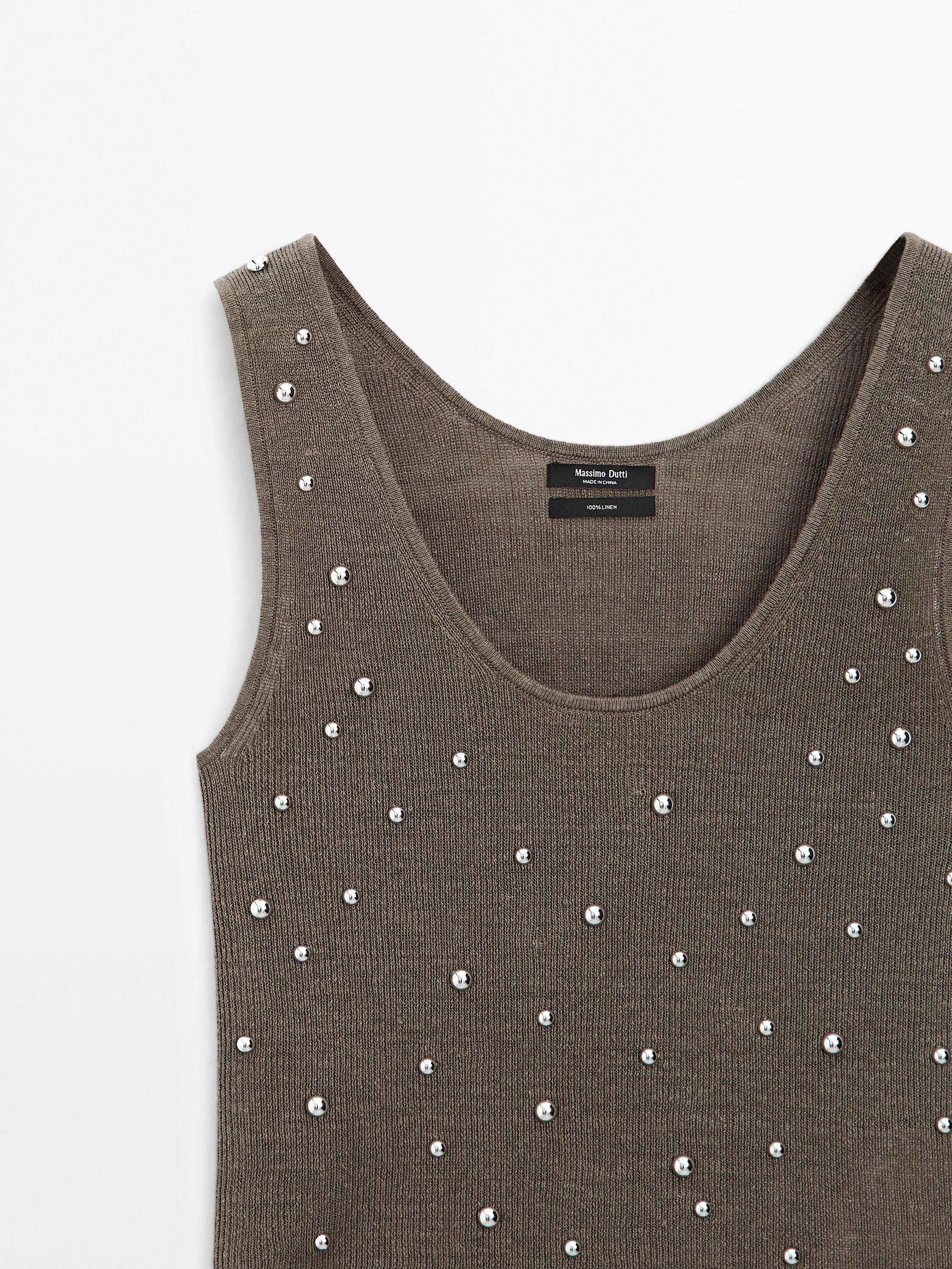Knit top with stud details