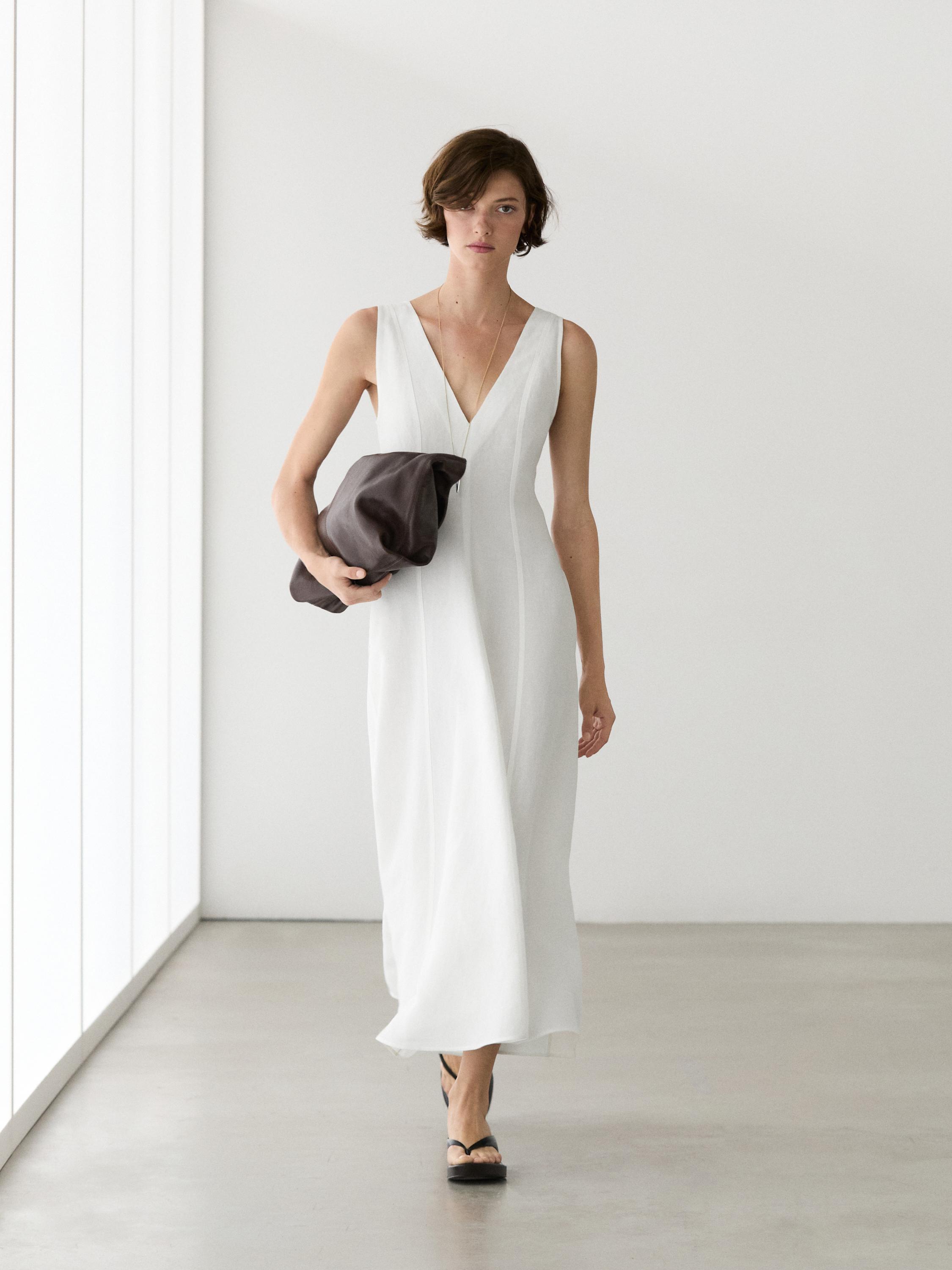 Robe midi fluide en lin