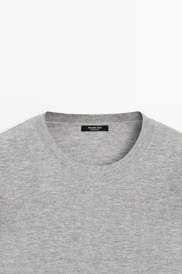 Round neck knit sweater — GREY MARL 9