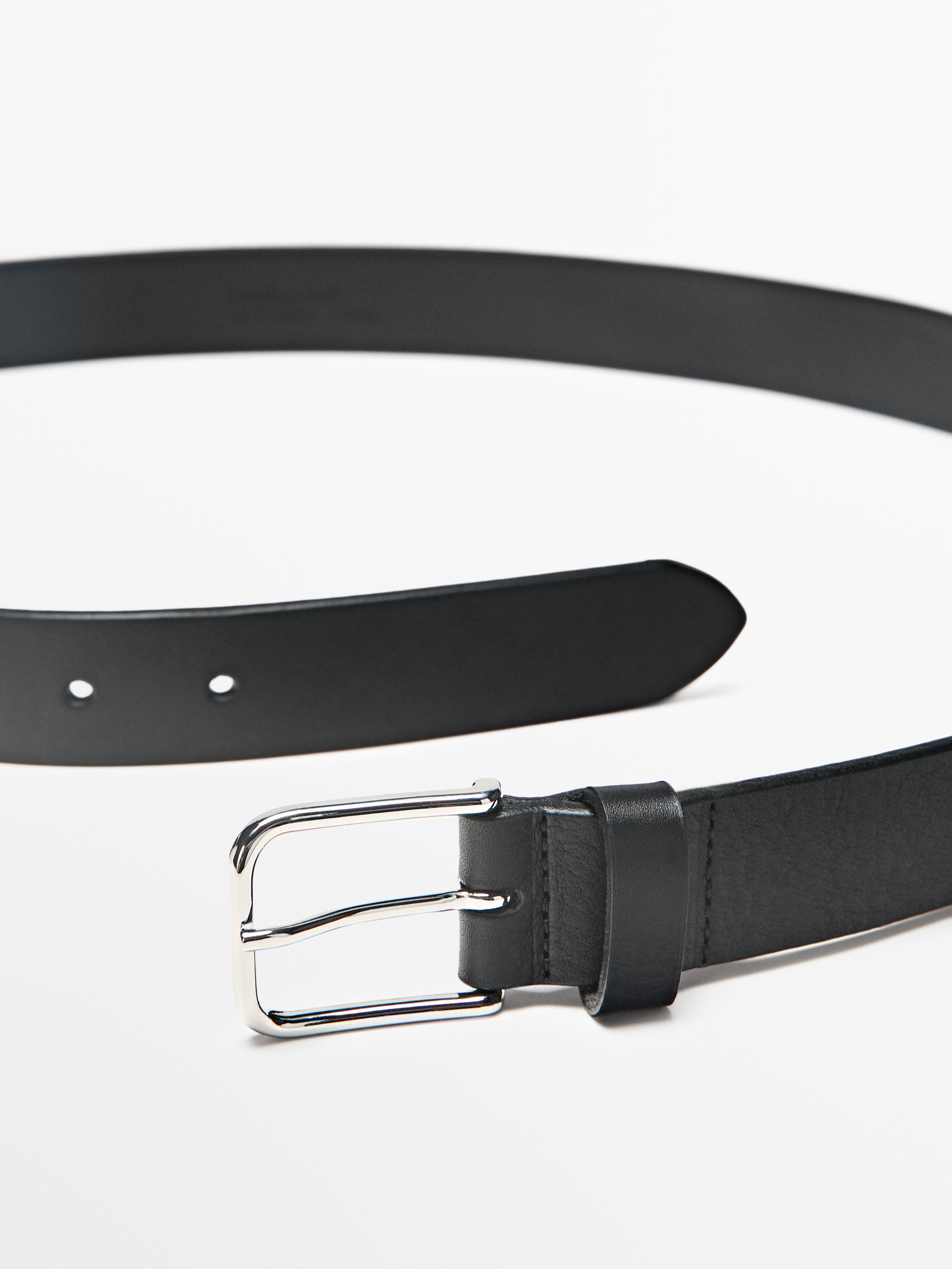 Nappa leather belt — BLACK
