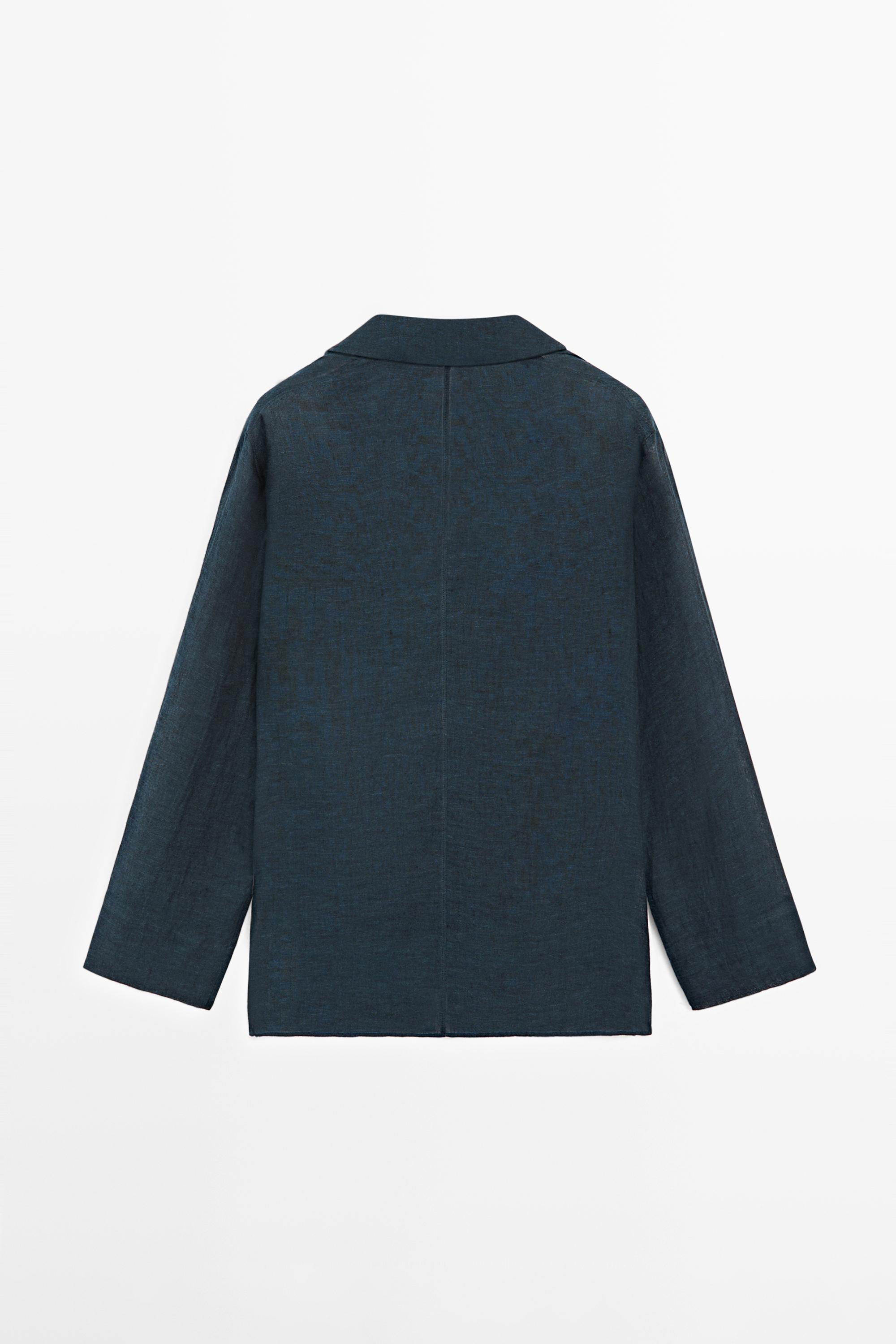 100% linen flowing collared blouse — LEAD