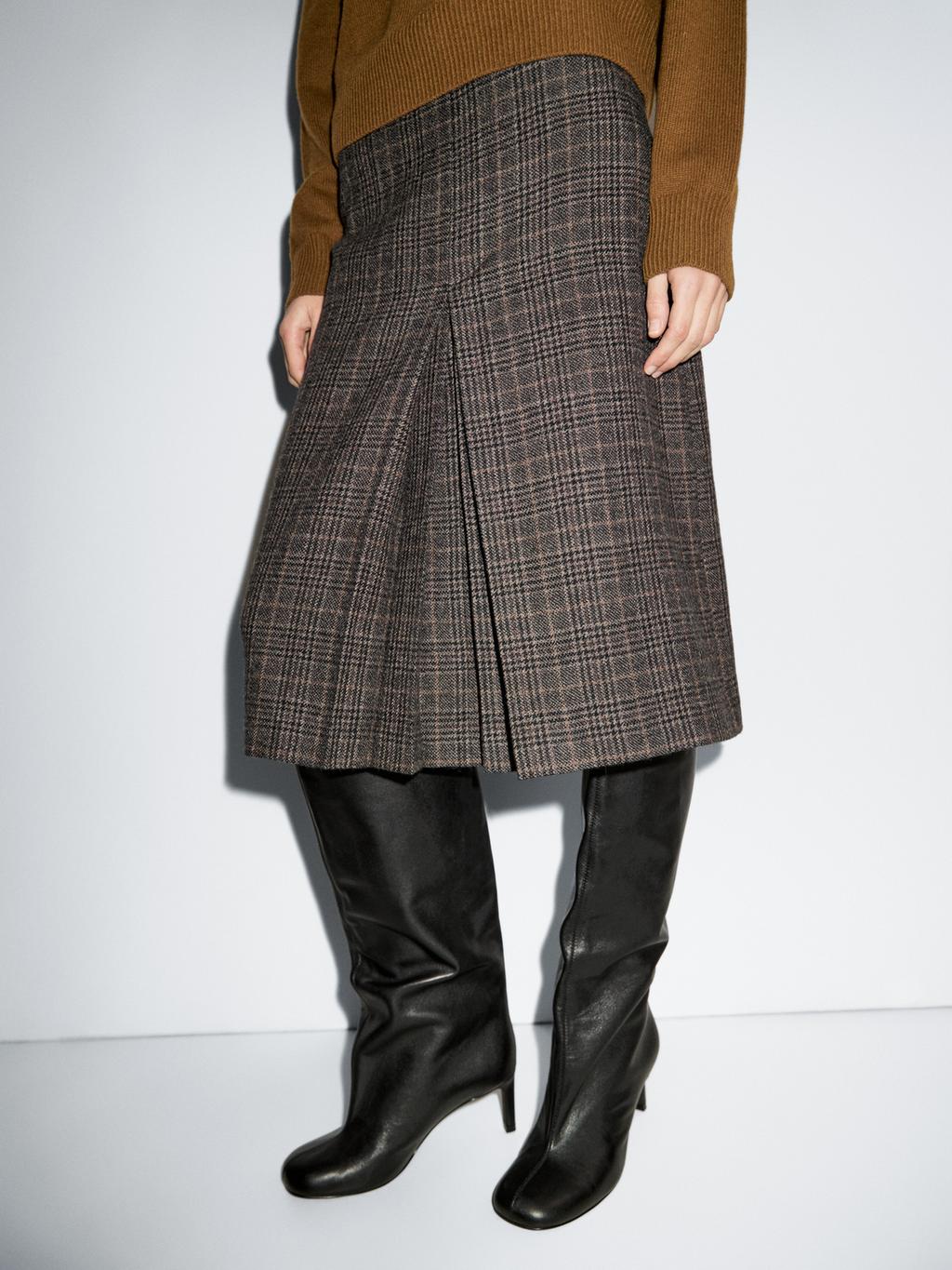 Jupe Midi Massimo Dutti – Taille 10 (UK) / Marron – Coupe Crayon (Très Bon état)