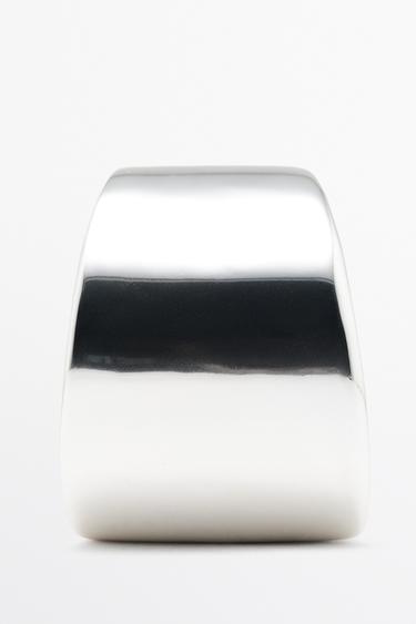 Asymmetric wide bracelet — SILVER 5