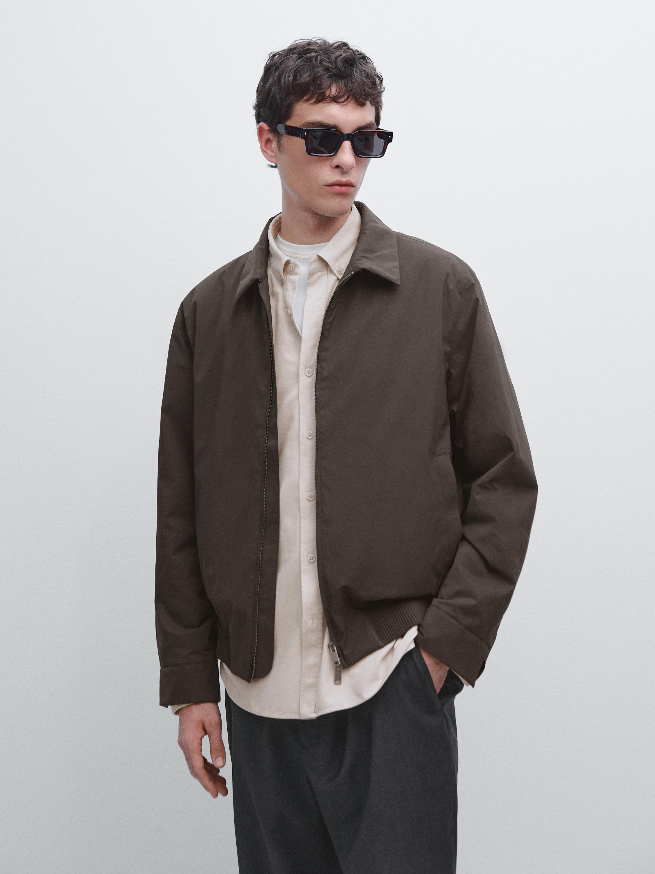 Water-repellent bomber jacket with hem detail