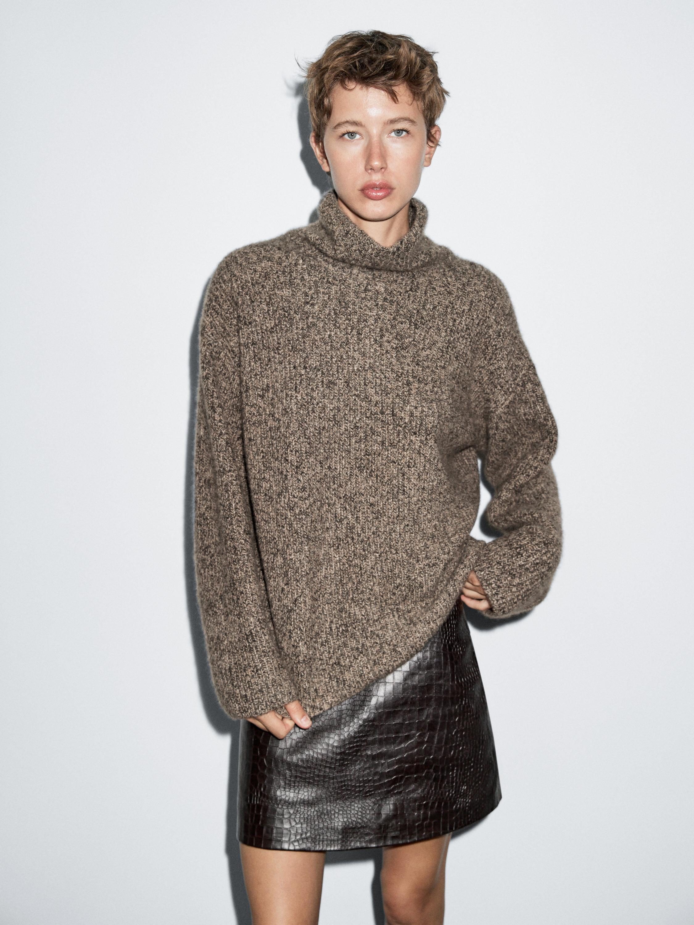Pullover a collo alto 100% cashmere