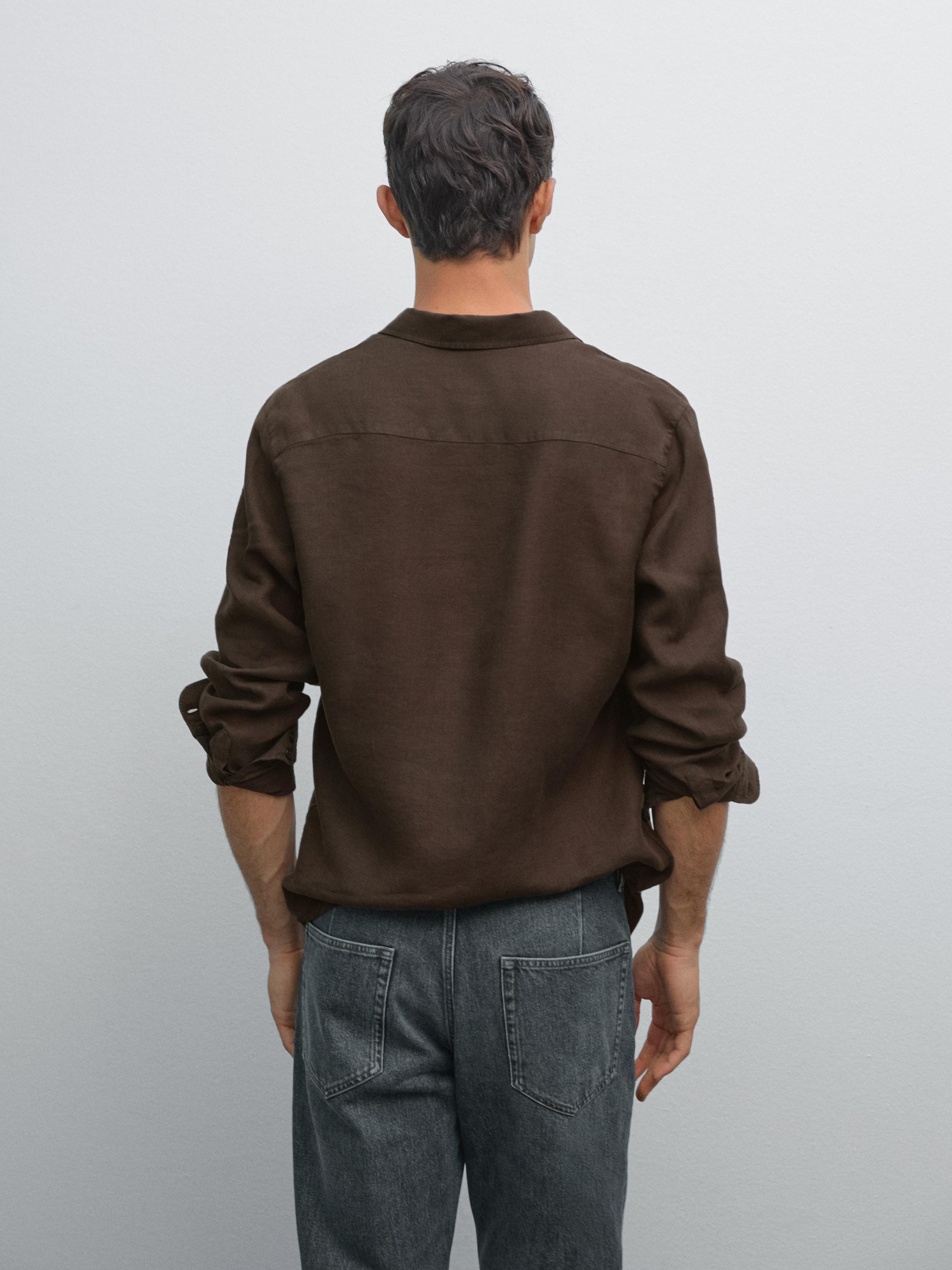 100% linen slim fit shirt