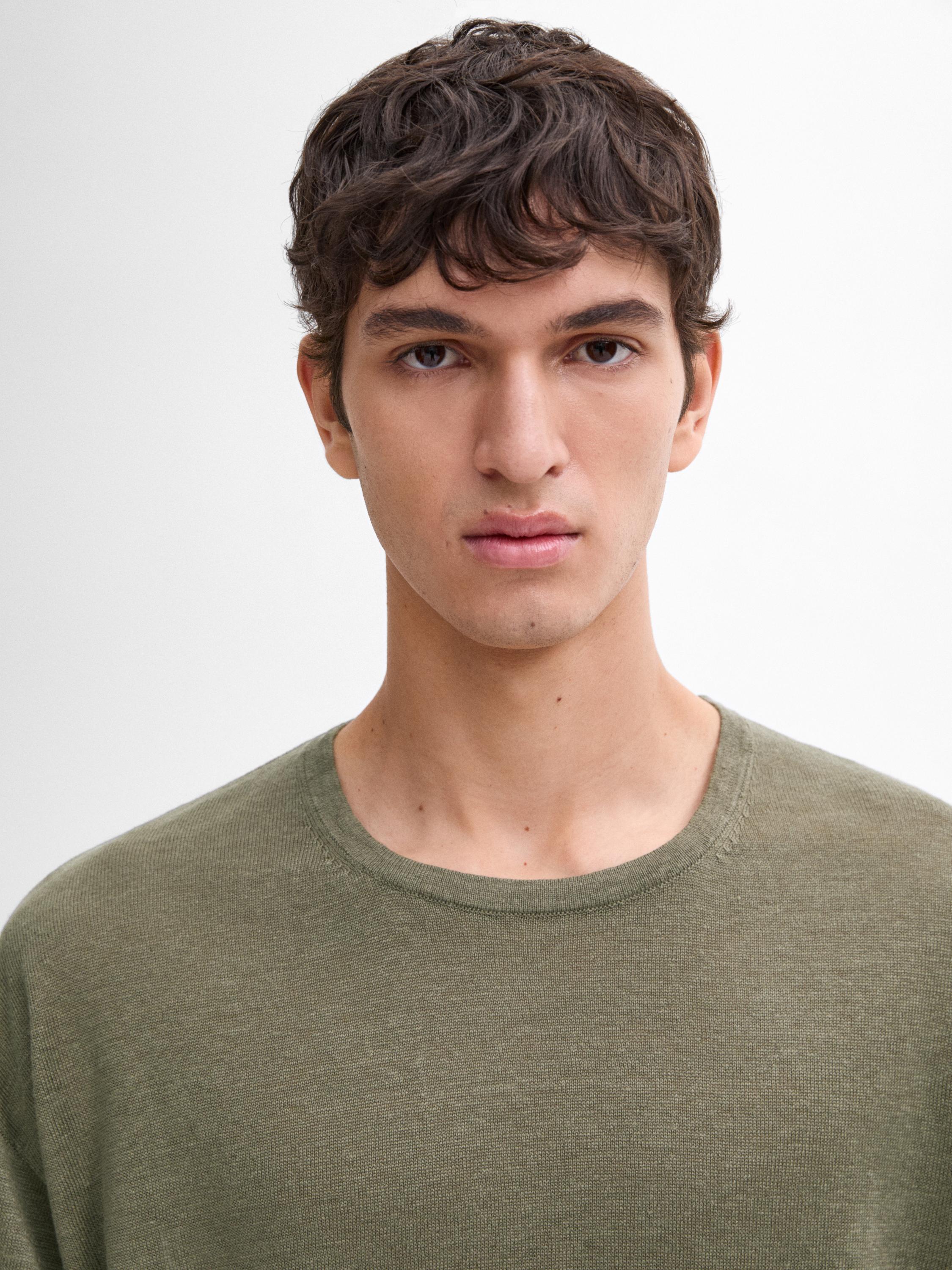 Jersey cuello redondo 100% lino