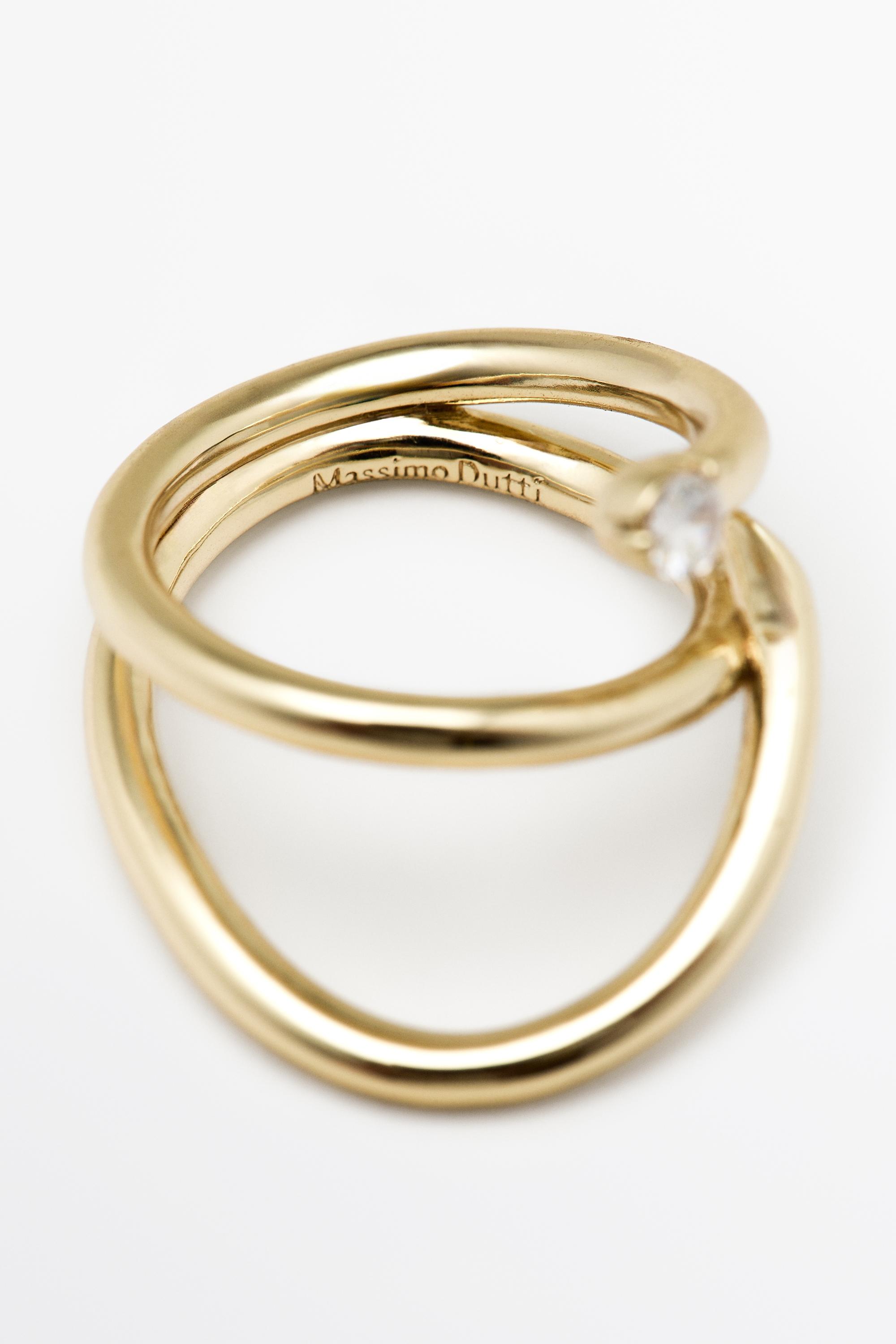 Wide shimmery volume ring — GOLDEN