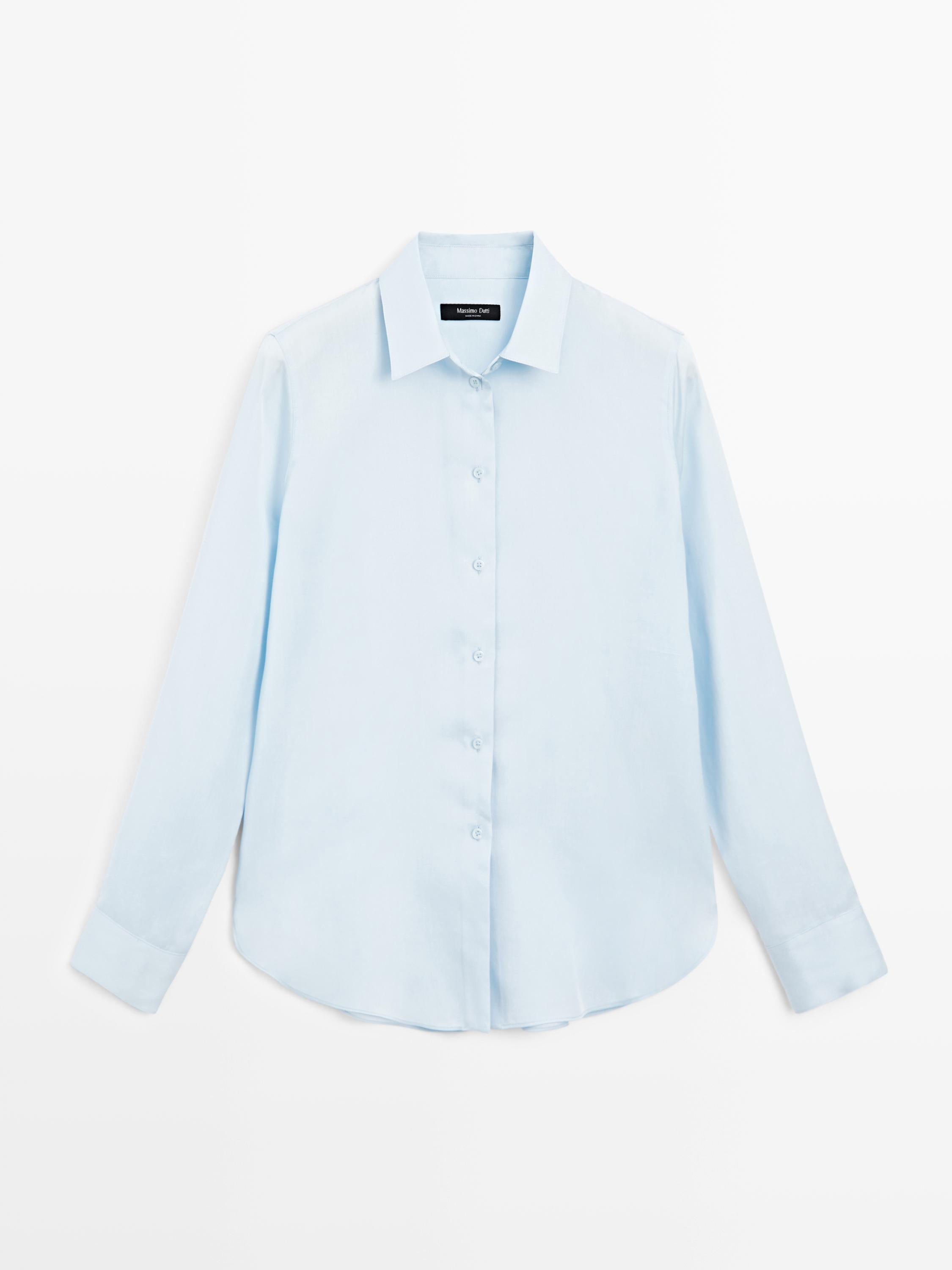 Flowing shirt with shirt collar
