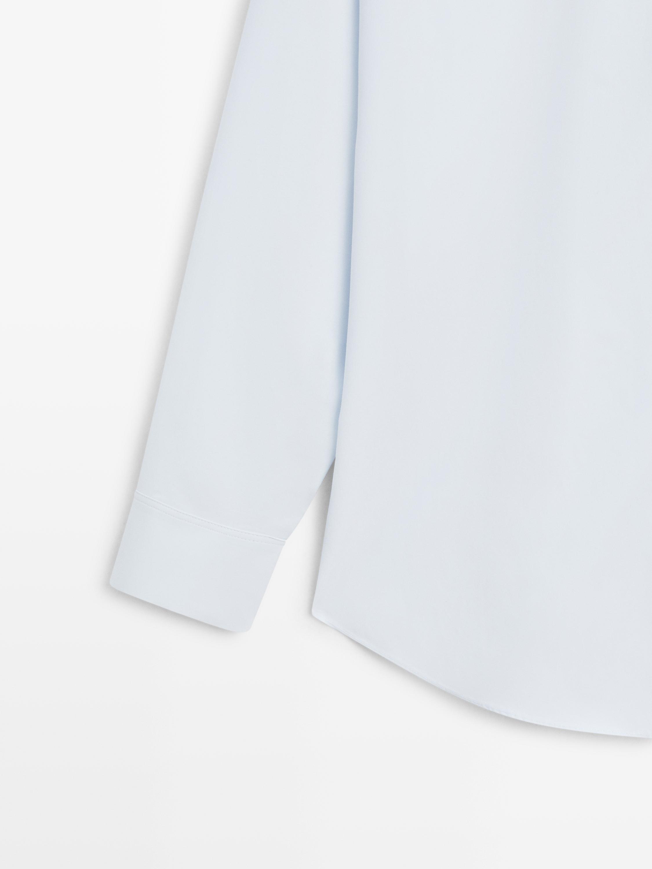 Poplin and cotton blend shirt — SKY BLUE