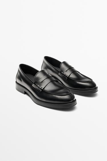 Leather penny loafer — BLACK 2