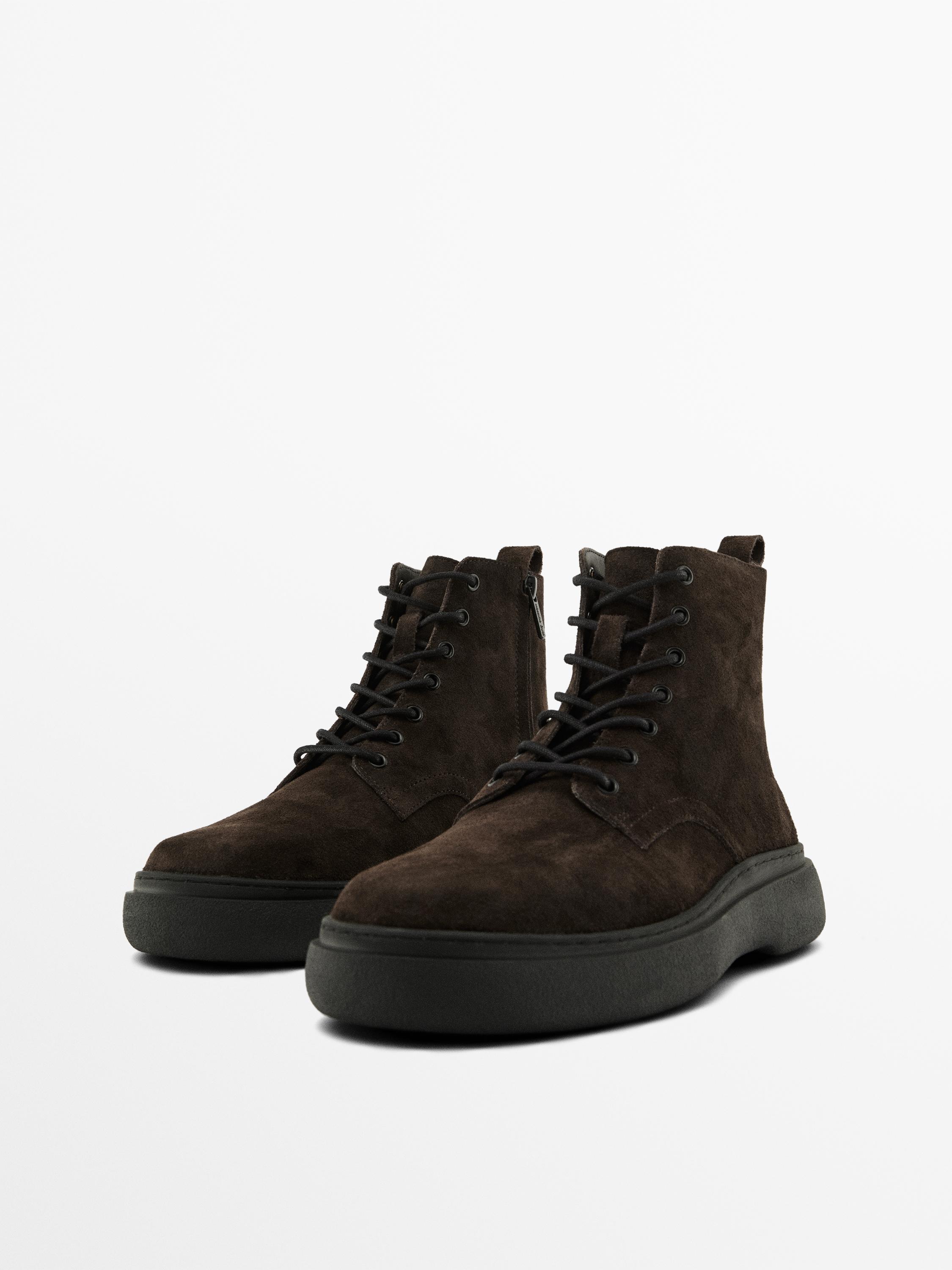 Split suede boots