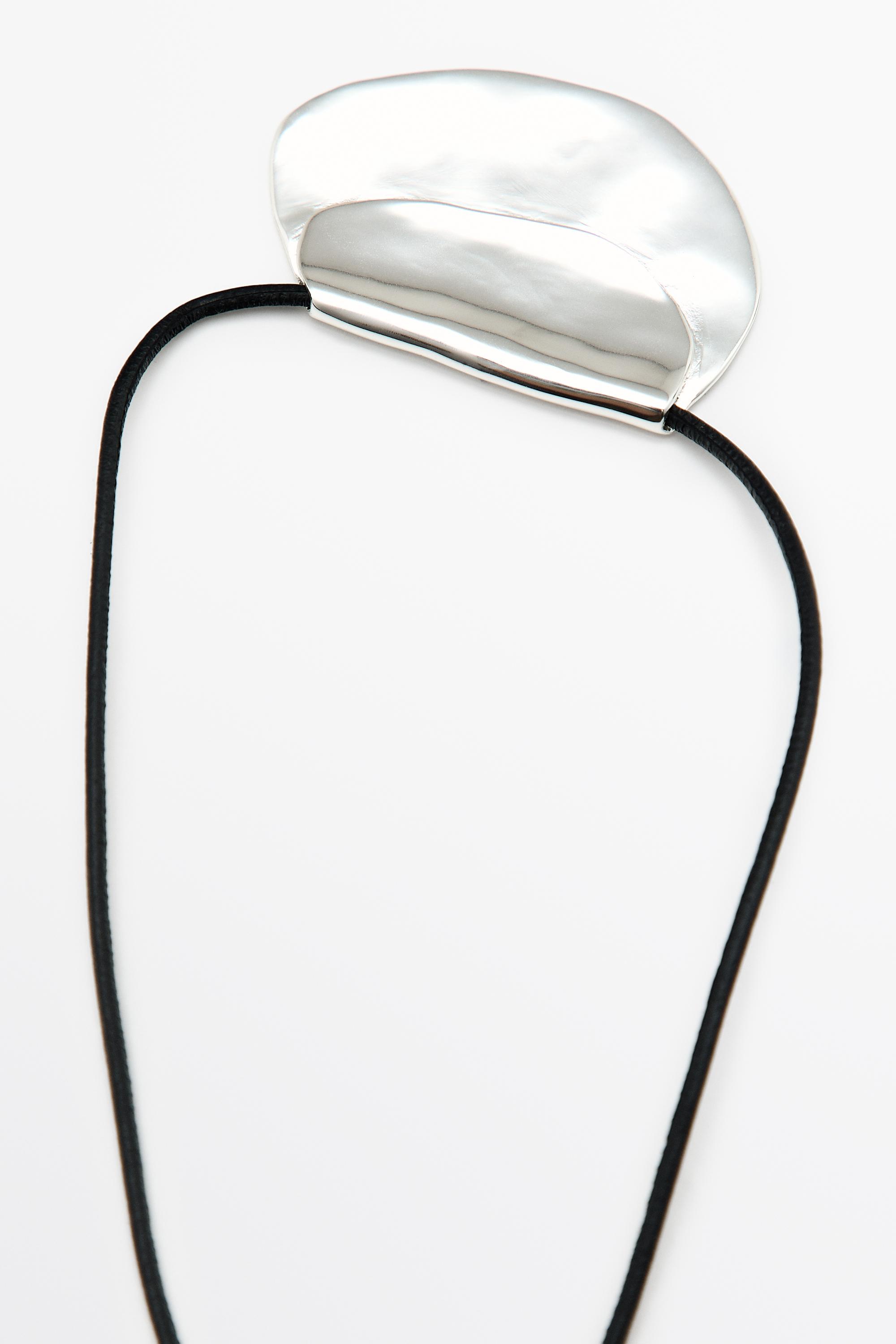 Long dumpling-piece necklace — SILVER