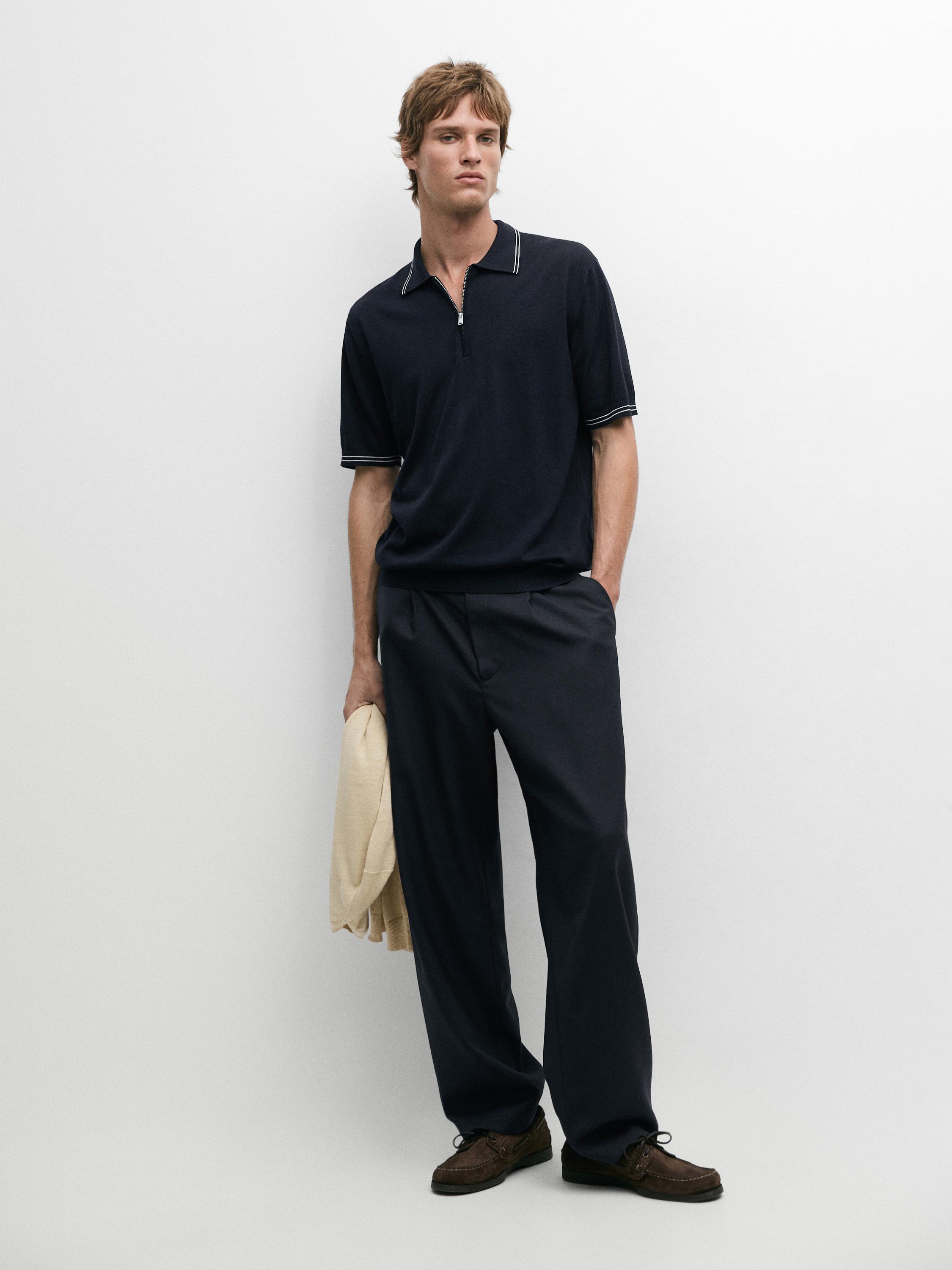 Jersey polo punto detalle cuello