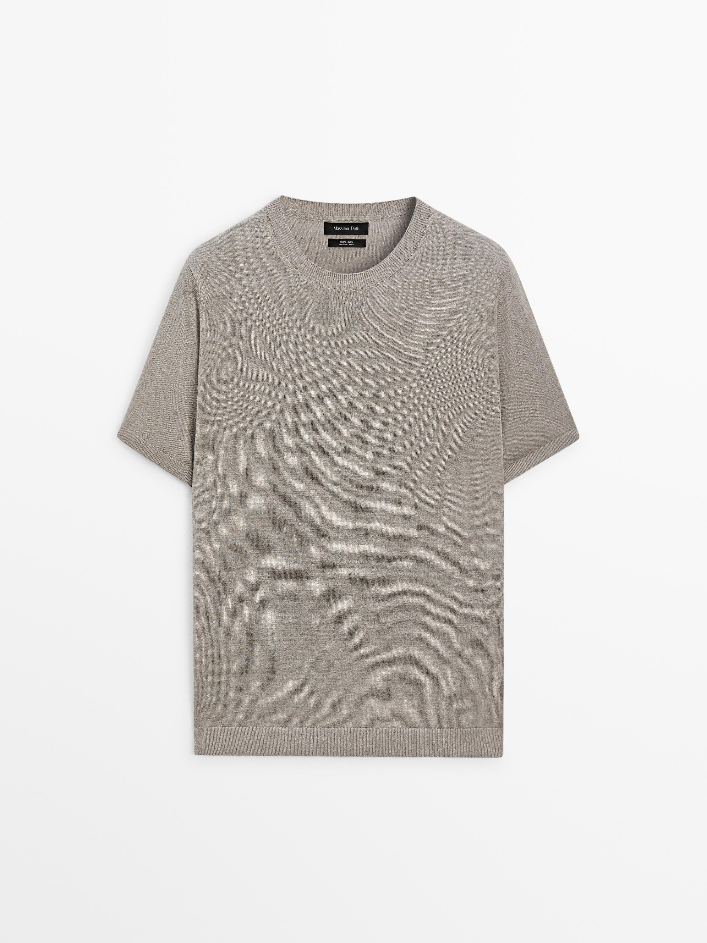 Lightweight 100% linen knit T-shirt