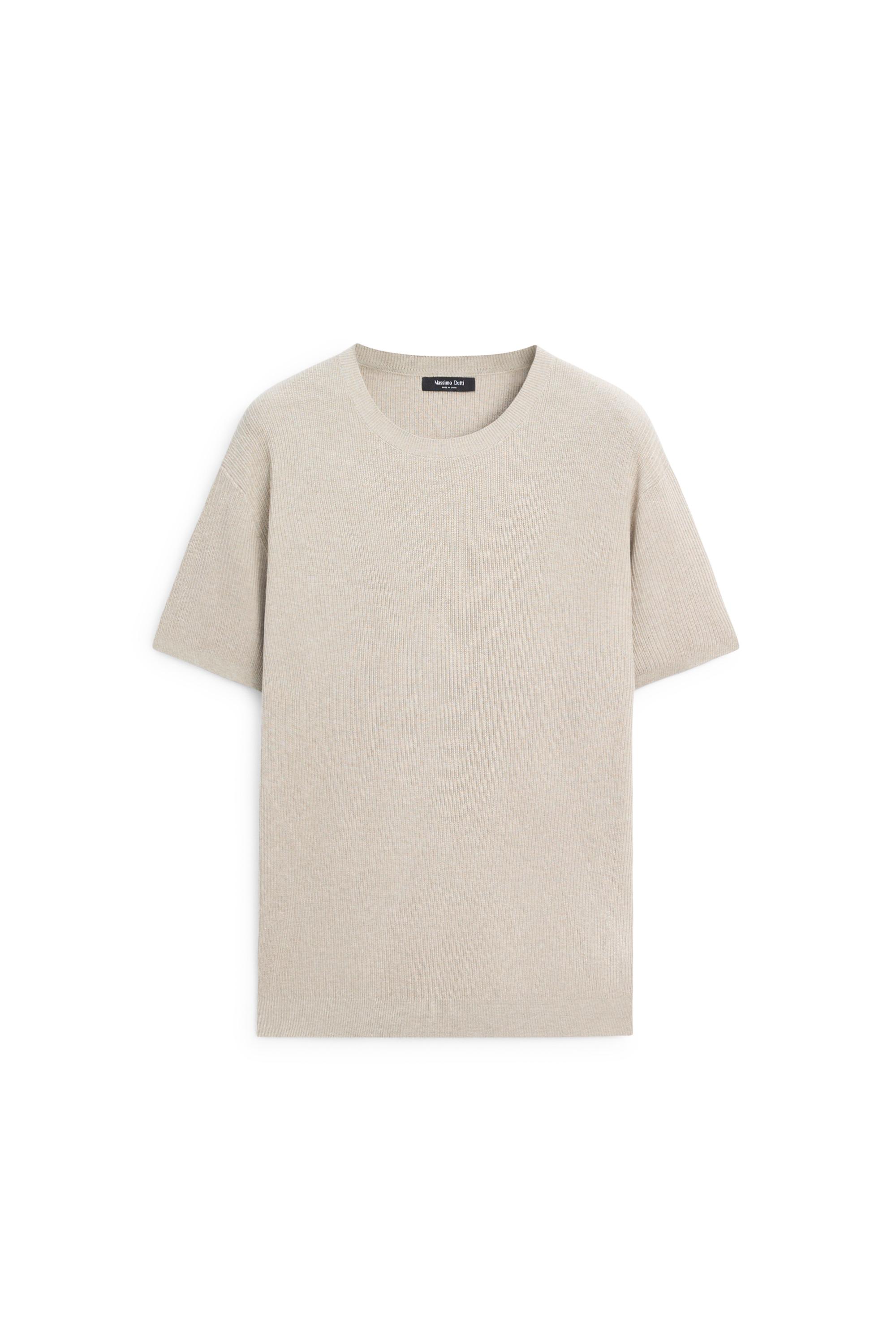 Short sleeve knit cotton blend sweater — Washed