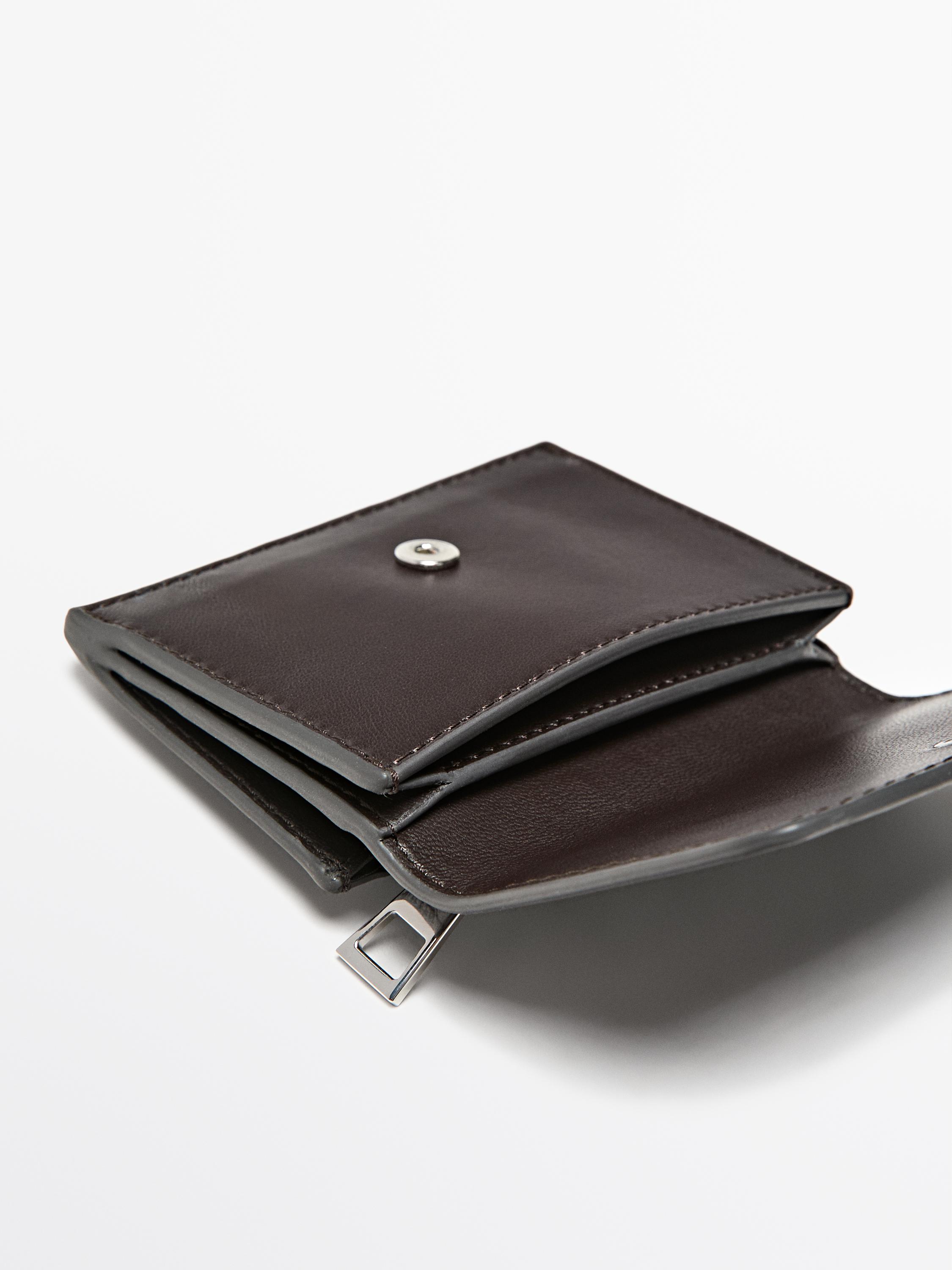 Nappa leather wallet — BROWN