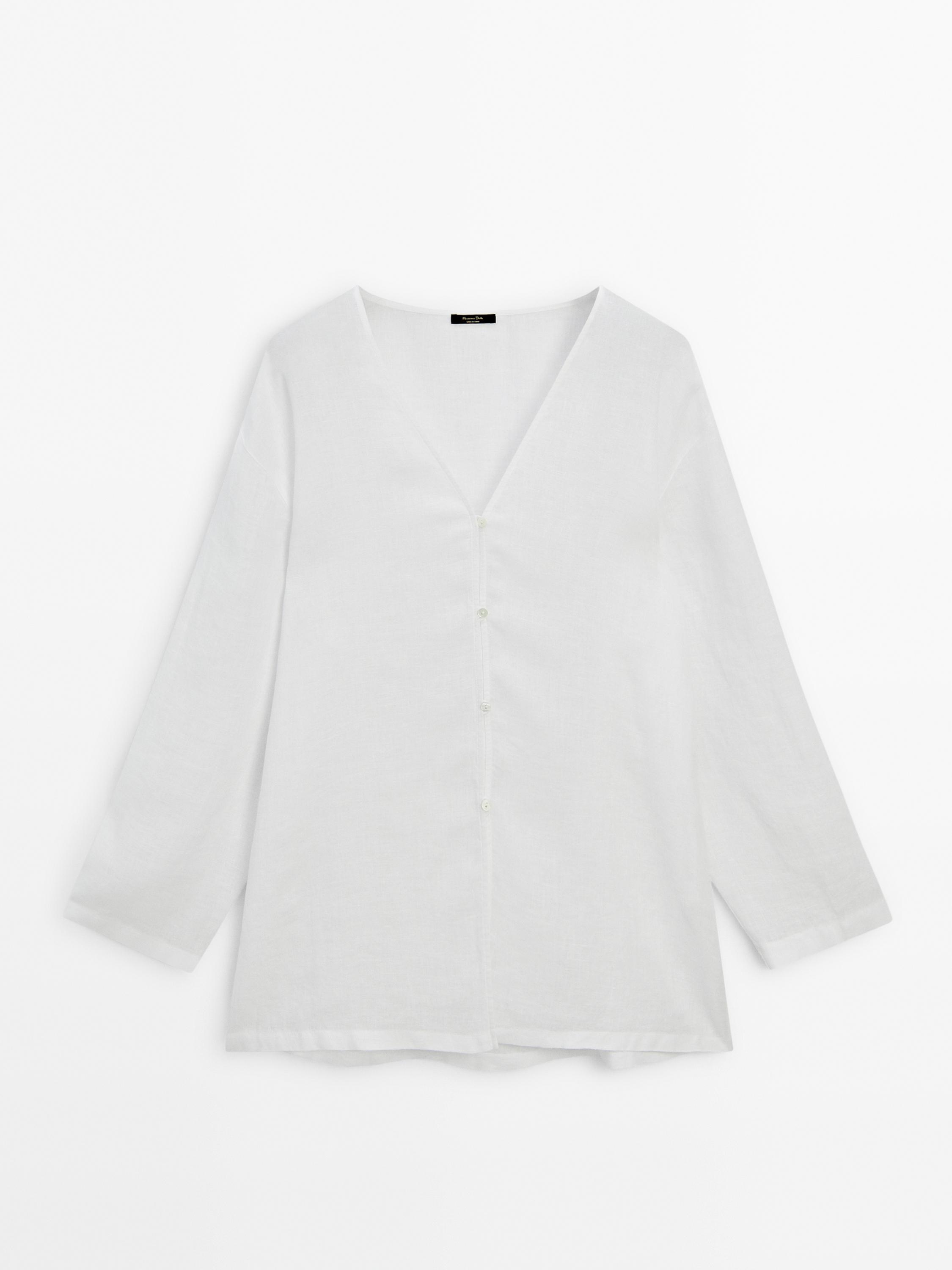 Chemisier ouvert 100&nbsp;% lin