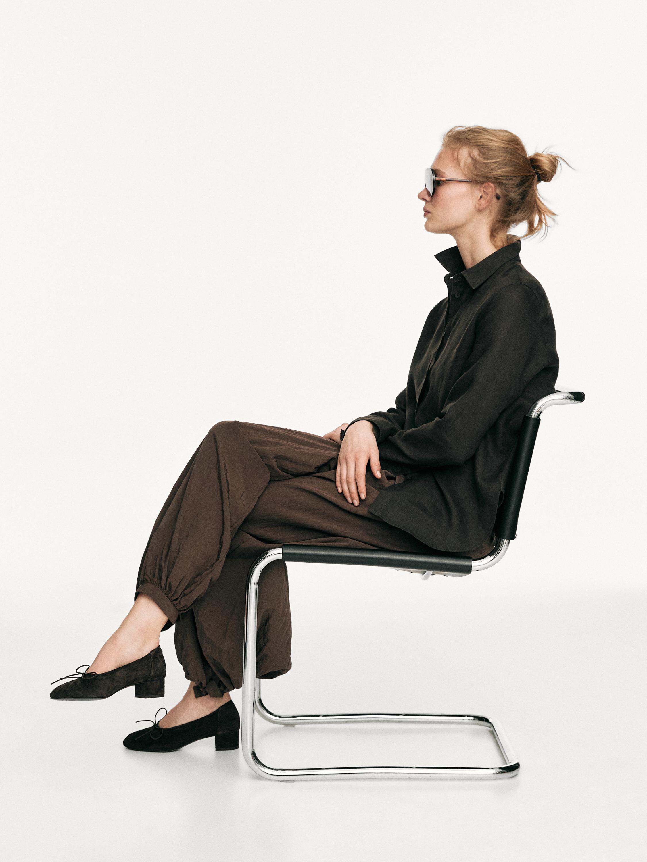 High-heel ballerinas — BROWN