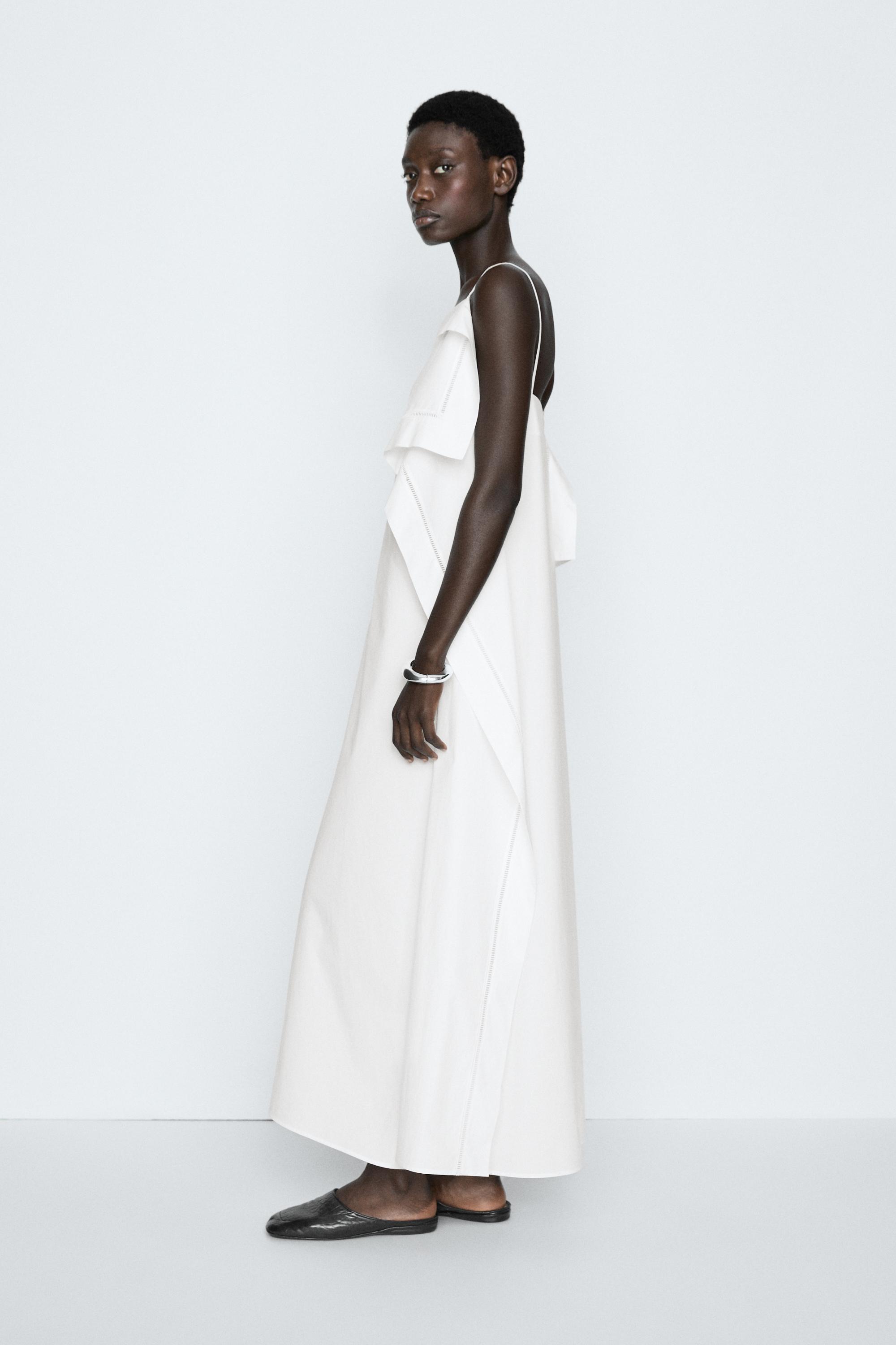 Vestido midi volantes asimétricos - STUDIO