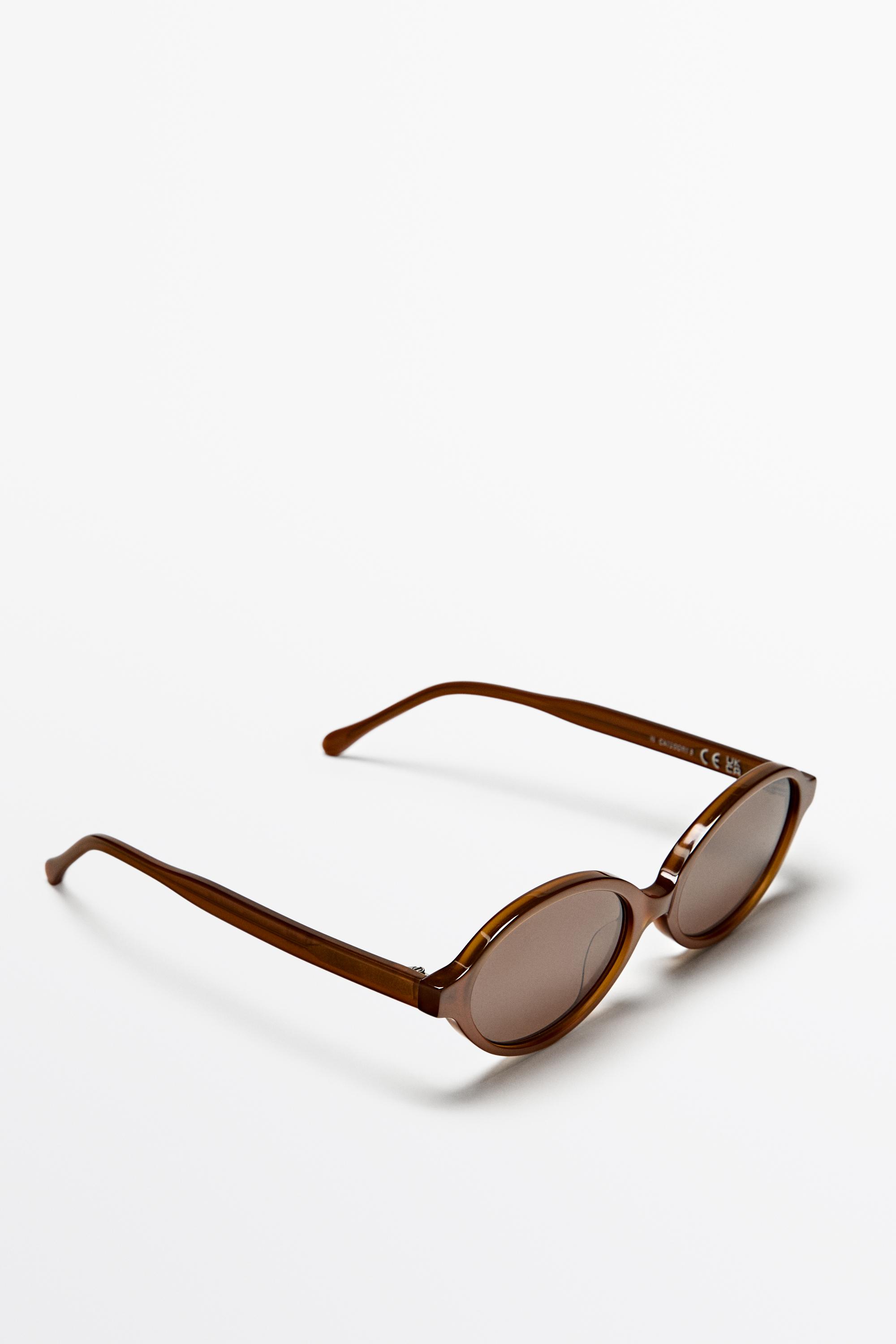 Round sunglasses — BROWN