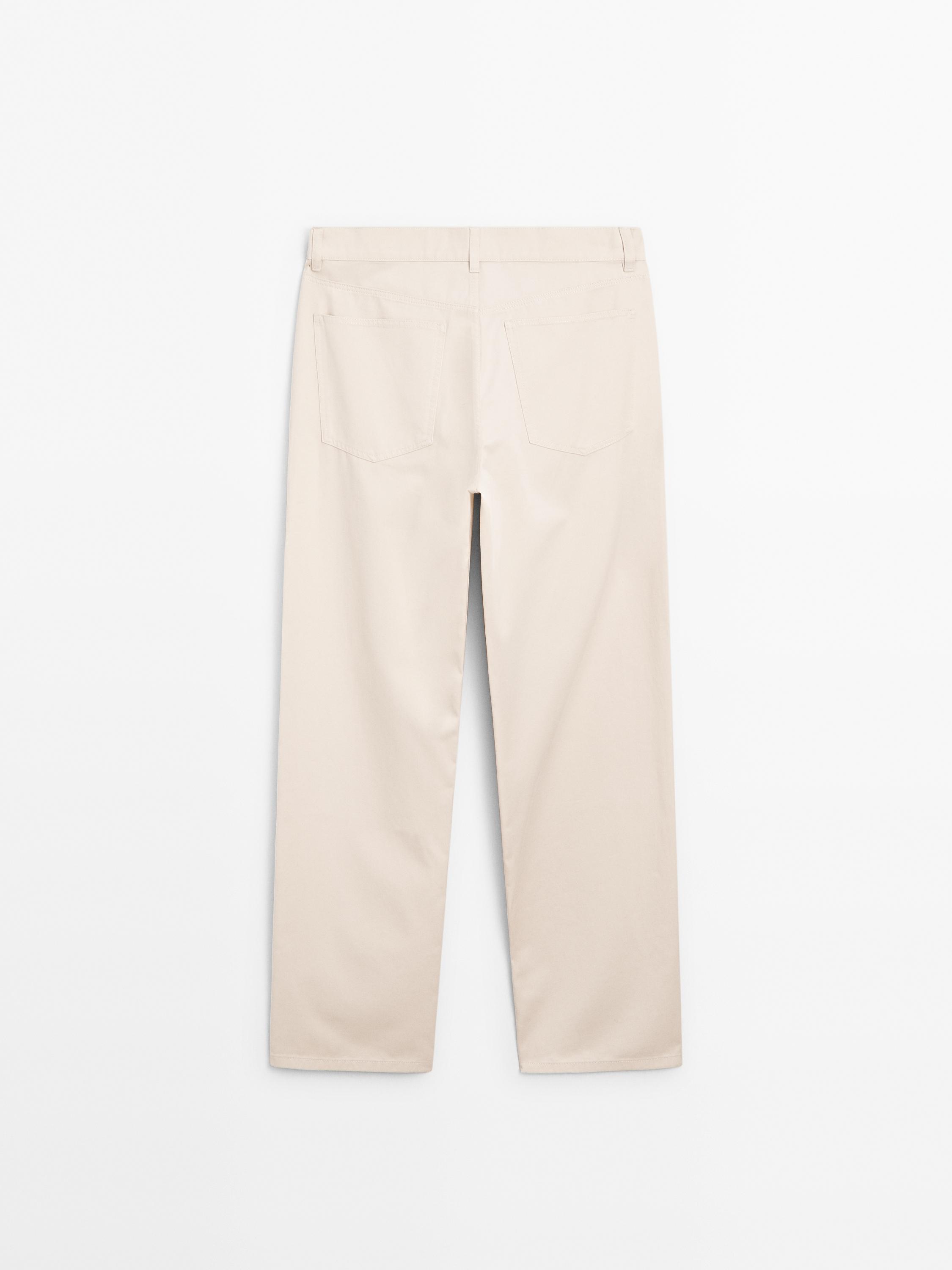 Mid-waist straight-leg trousers