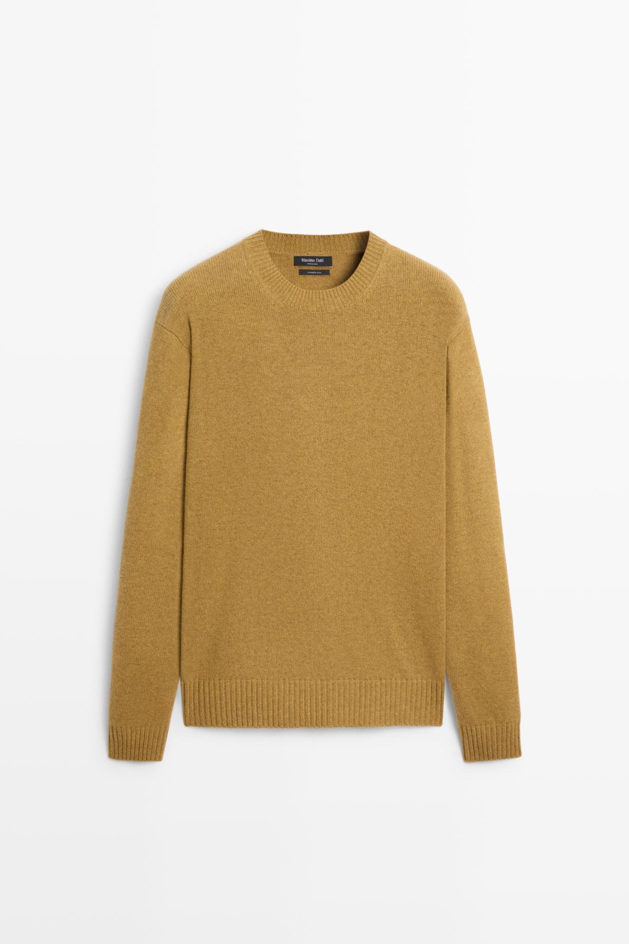 Cashmere round neck knit sweater — OCHRE