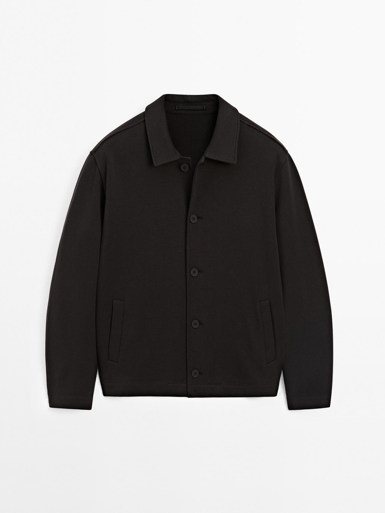 Massimo Dutti - Herre - Skjortejakke I Twill Af Bomuldsblanding - Grå - M