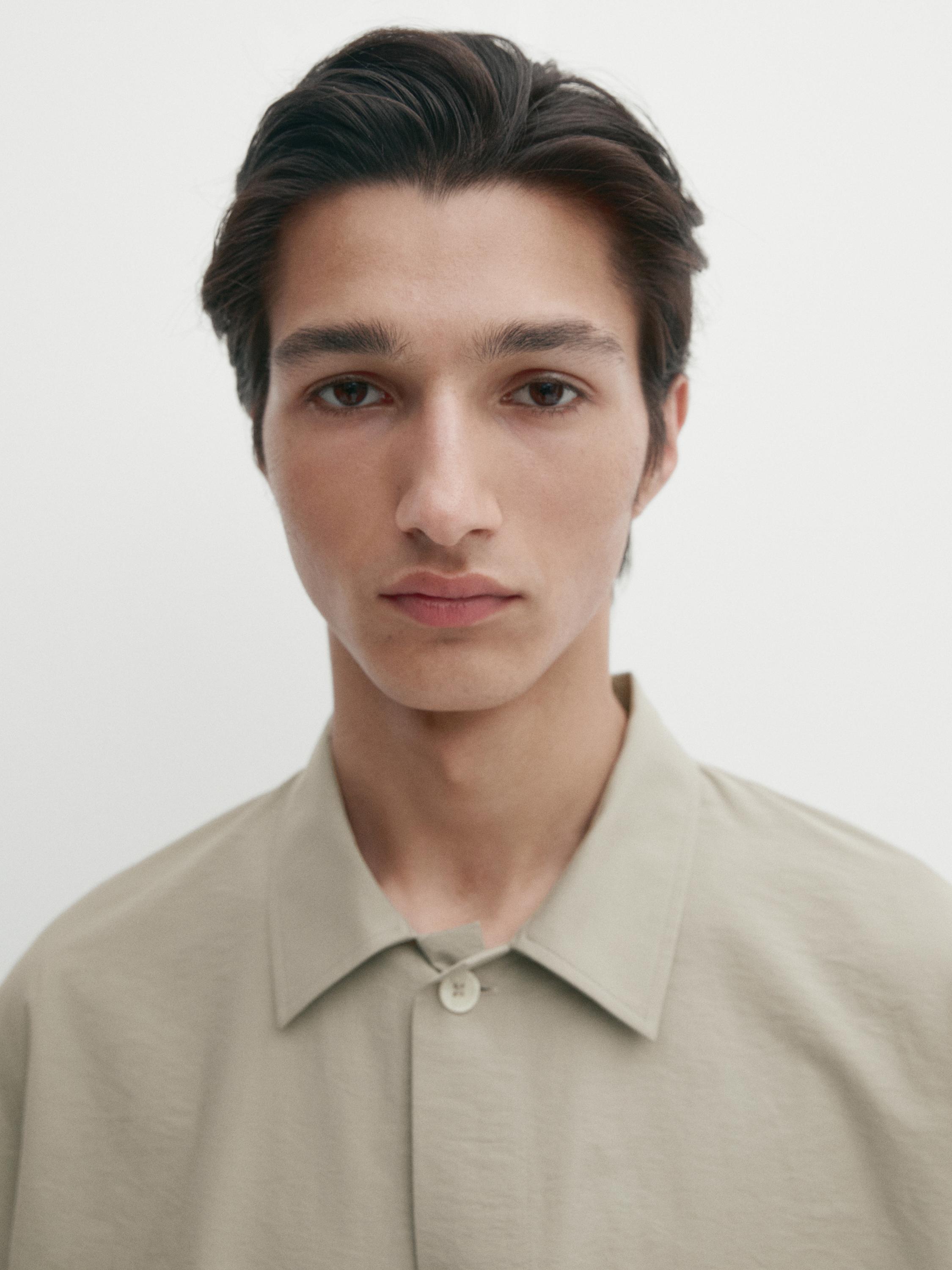 قميص سميك بوبلين بجيوب