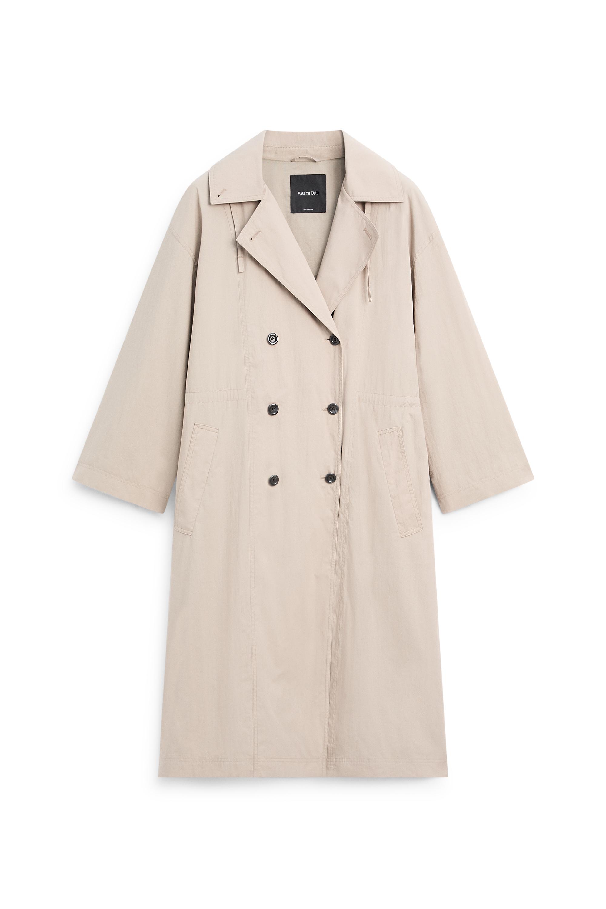 Cotton blend technical trench coat — Pearl grey