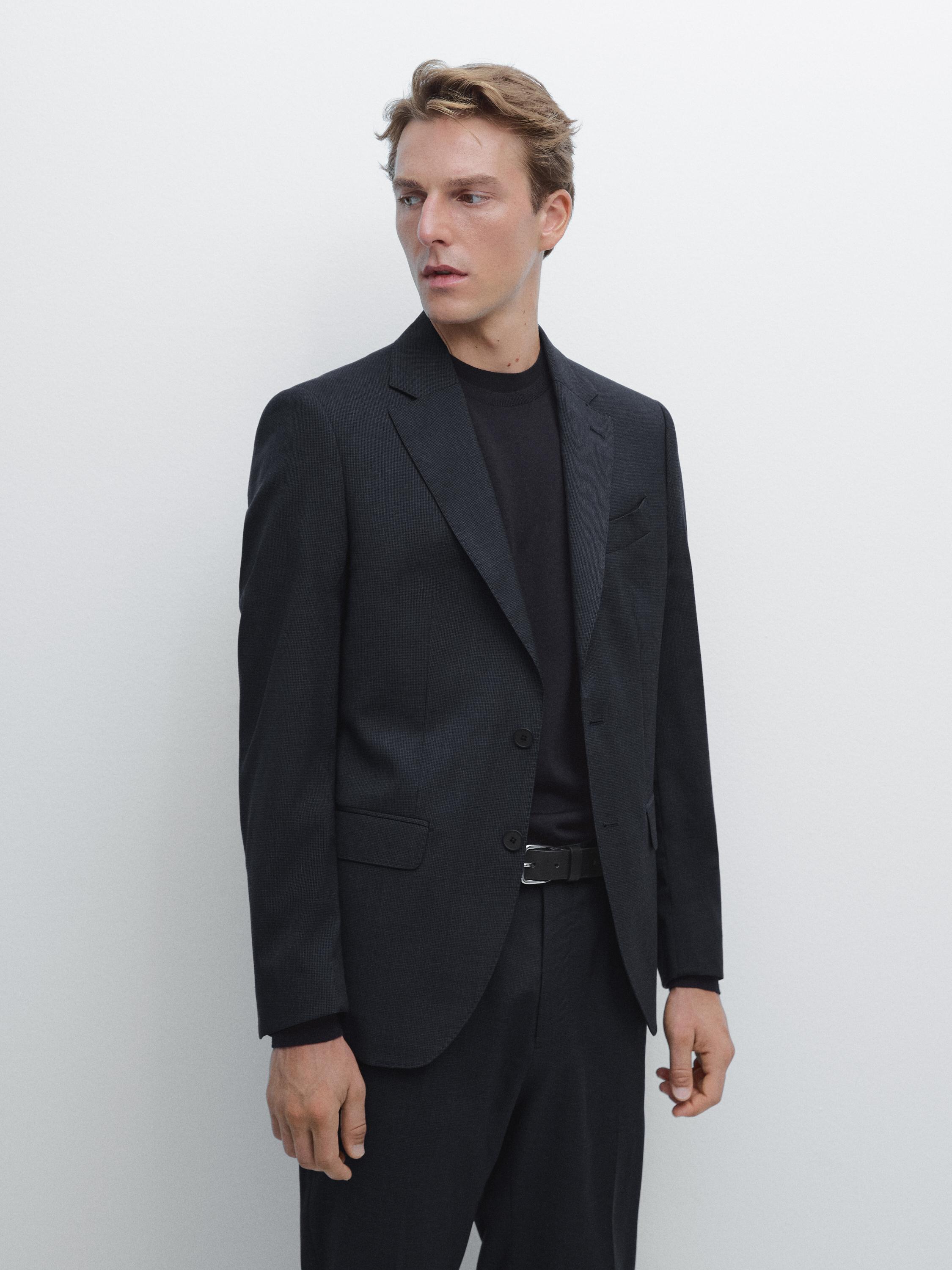 Veste de costume pied-de-poule