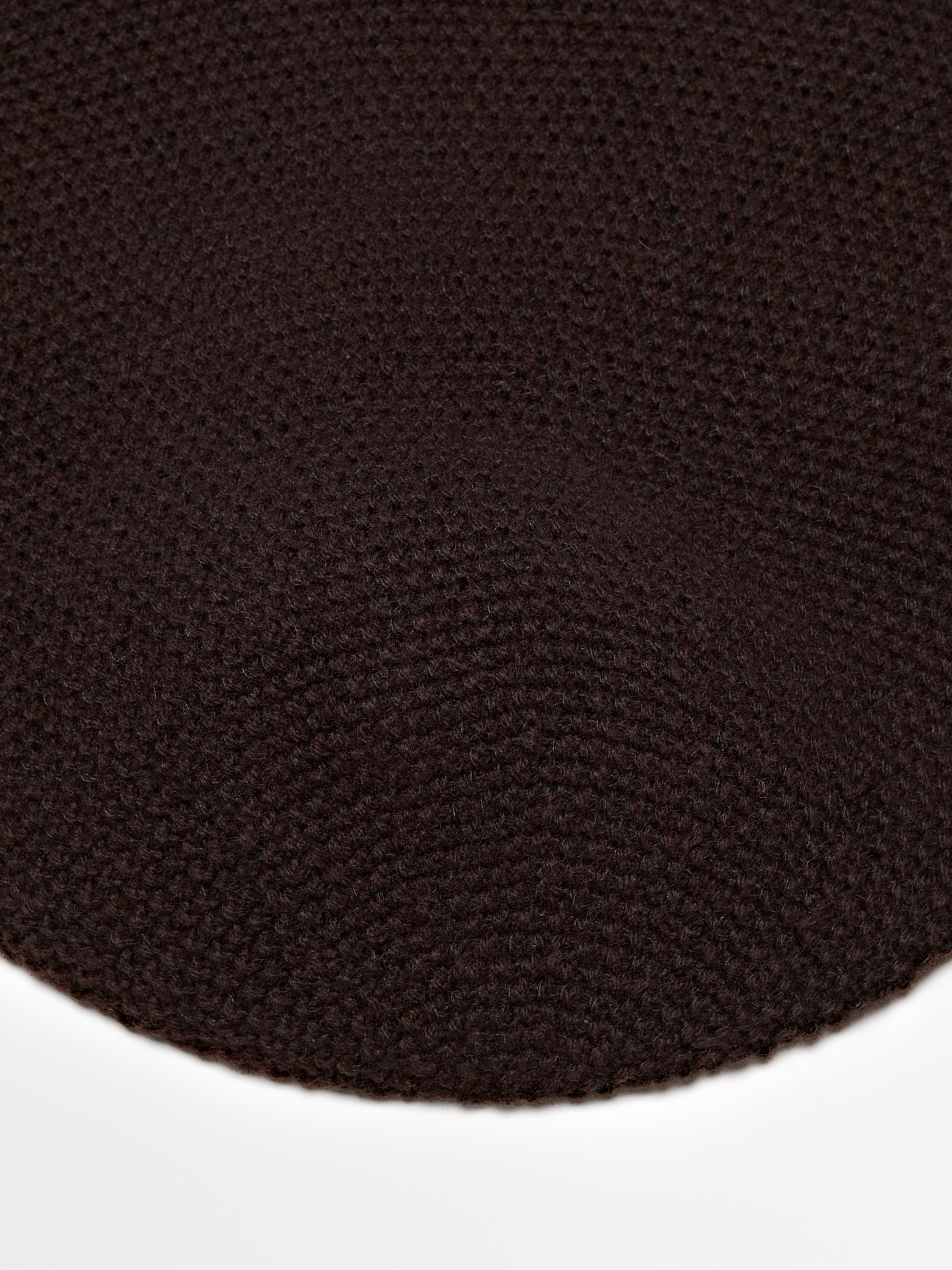 Wool blend knit beanie — BROWN (alternate view)