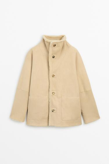 Reversible fur leather coat — CREAM 9