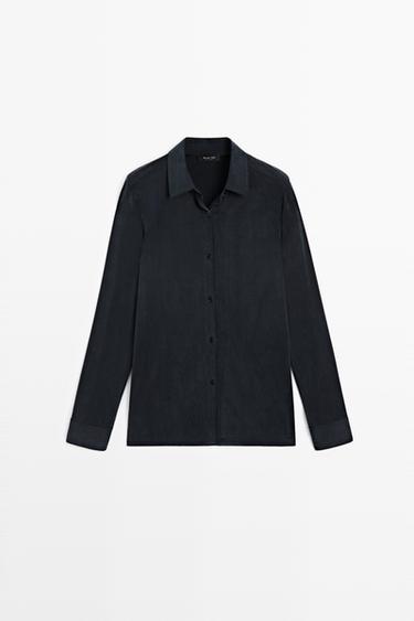 Flowing shirt with shirt collar - STUDIO — BLUE 2