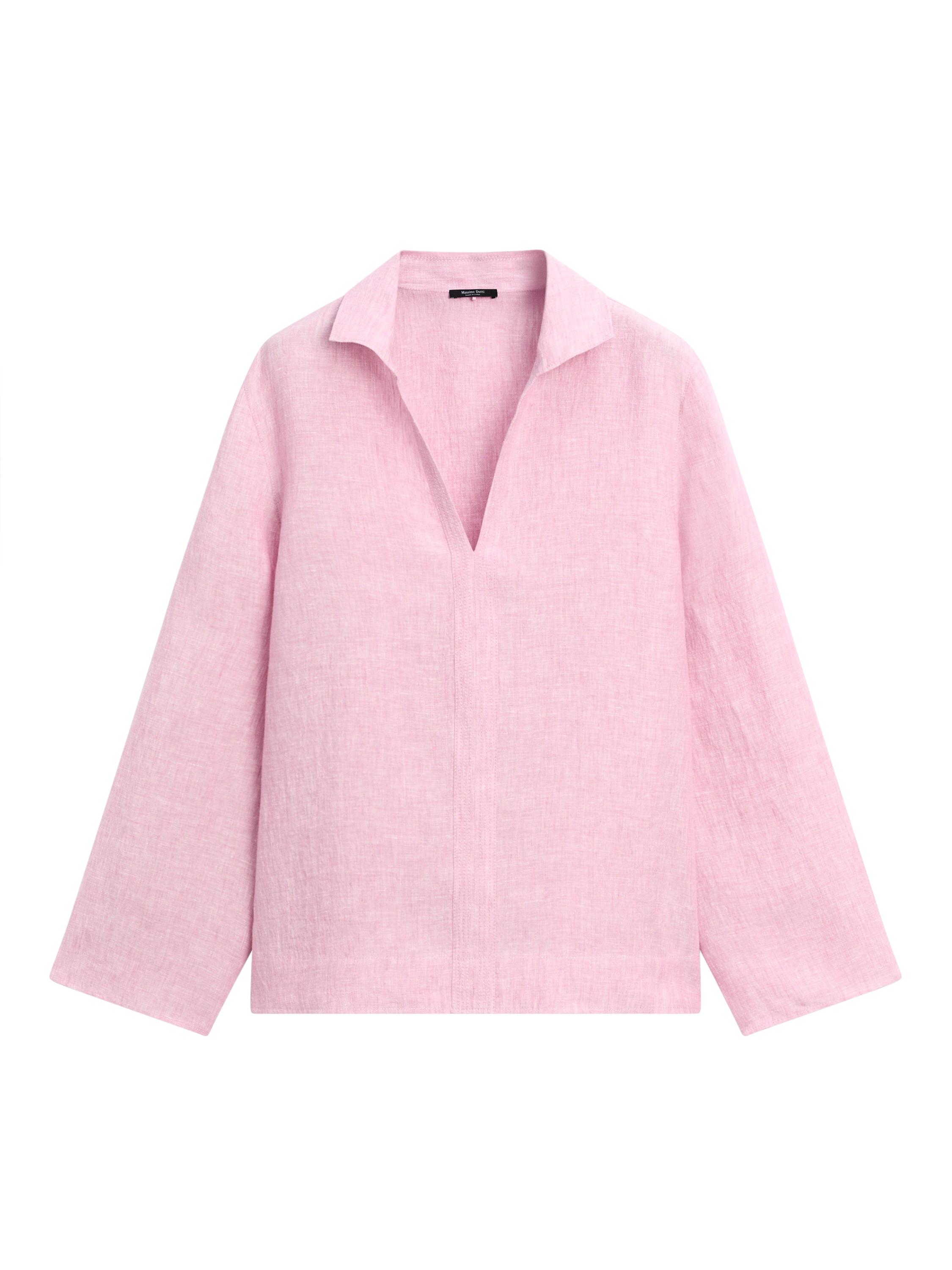 %100 keten şal yaka V bluz