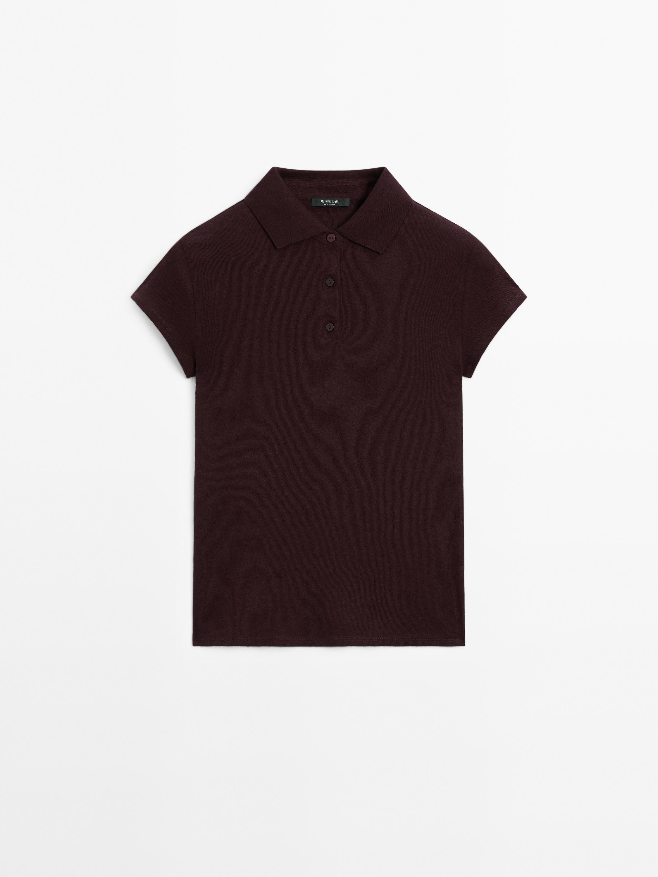 Short sleeve knitted polo shirt