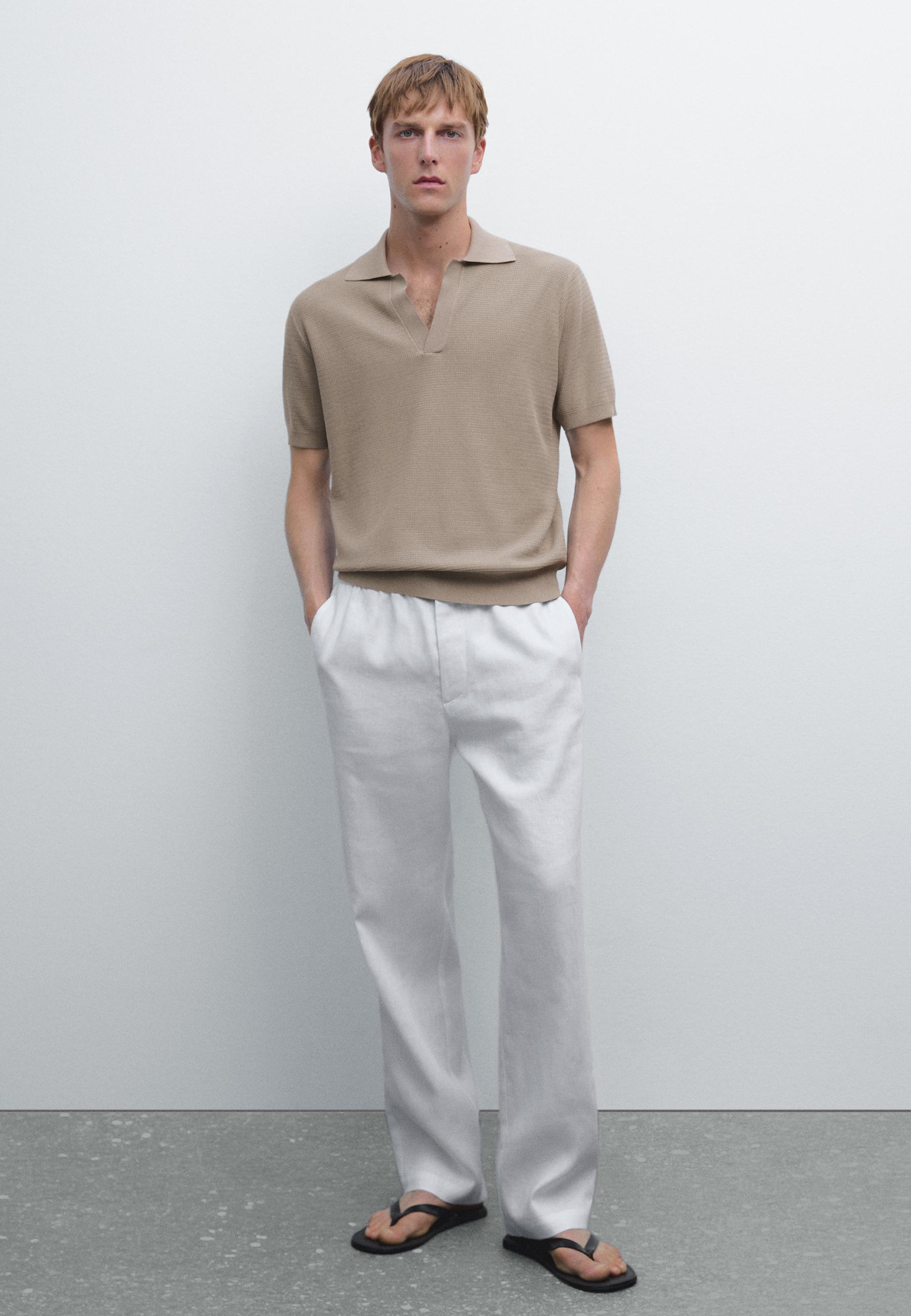 Polo en maille à col en V