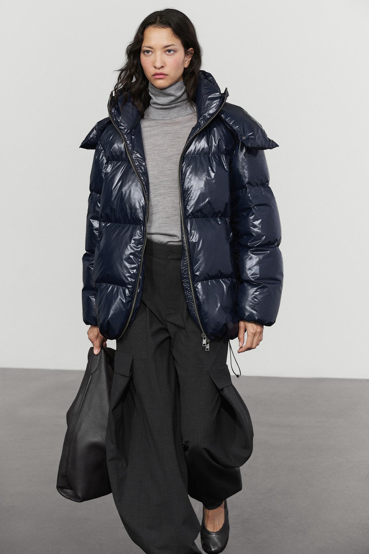 Shiny down jacket — Blue