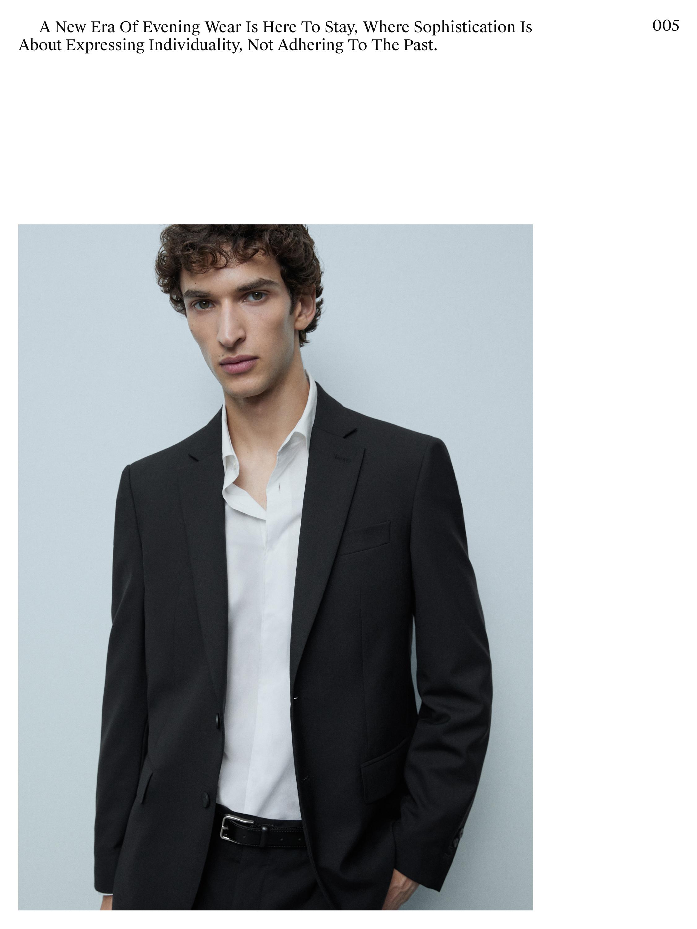 100% cool wool suit blazer — BLACK