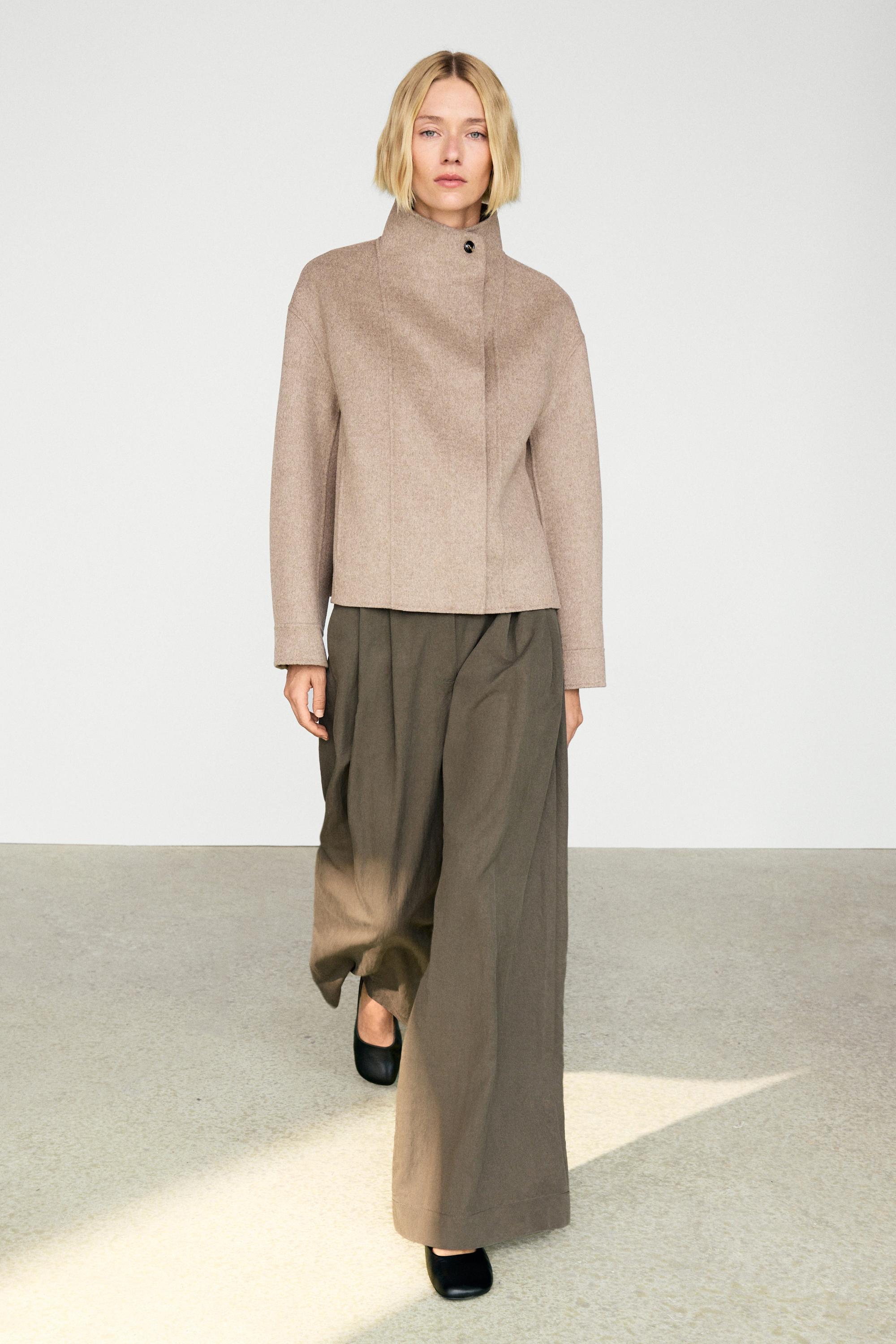 Giacca Corta In Misto Lana - Grigio Talpa - M - Massimo Dutti - Female-image