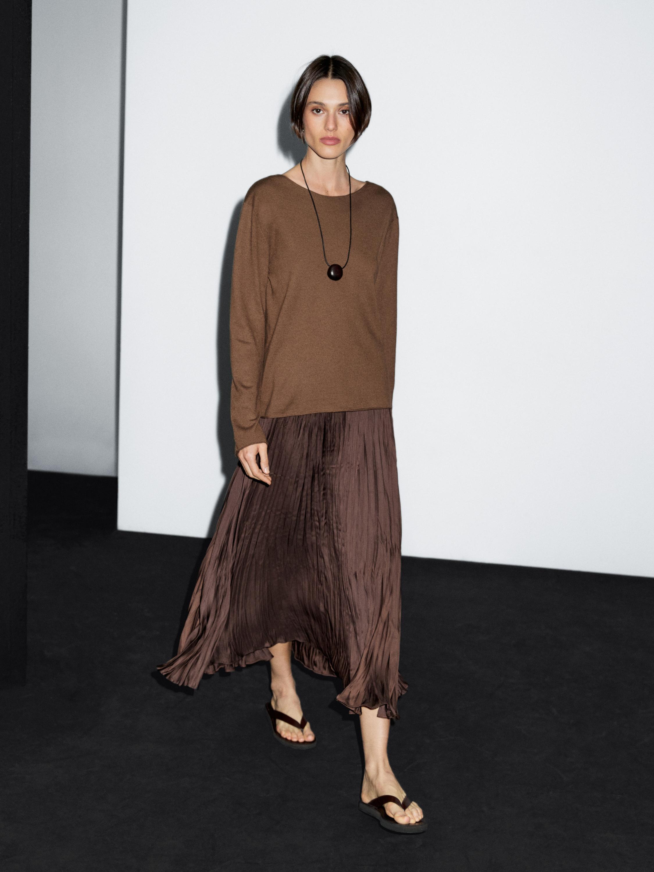 Pull laine à col bateau