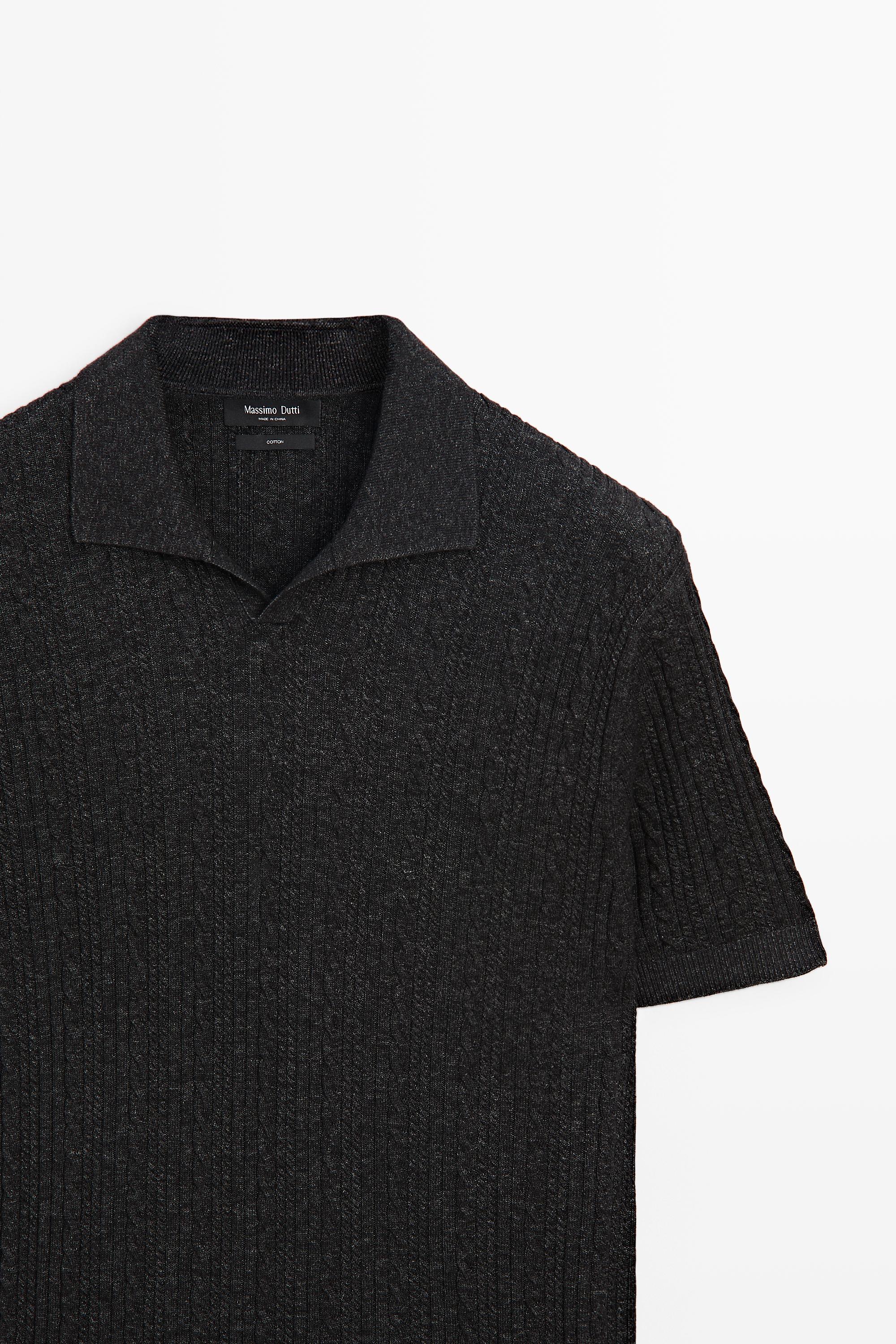 100% Cotton Knit Polo — CHARCOAL